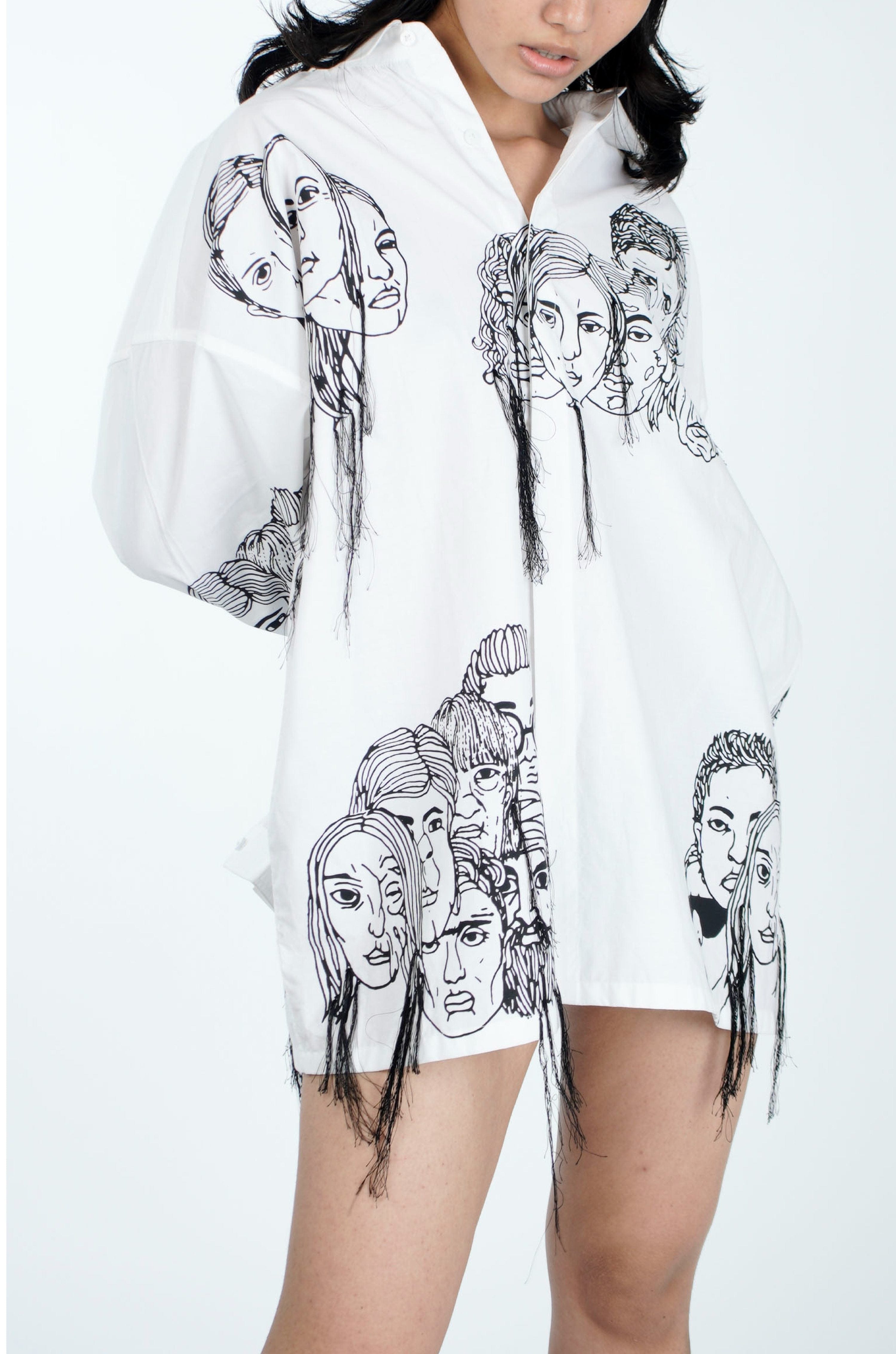 WHITE* Handcrafted Diversity Stream Shirt(White)