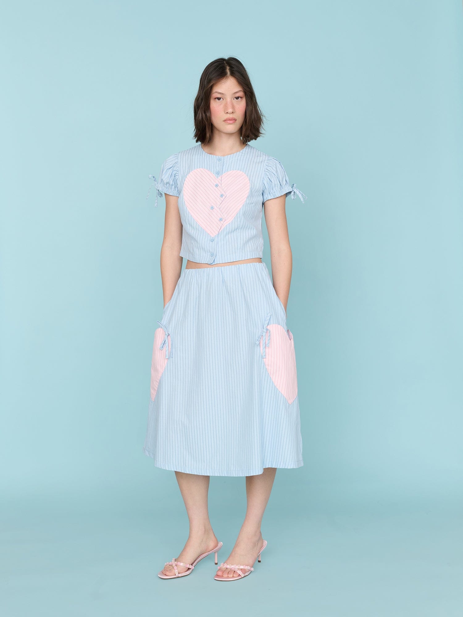 Lazy Oaf Striped Heartbreaker Skirt