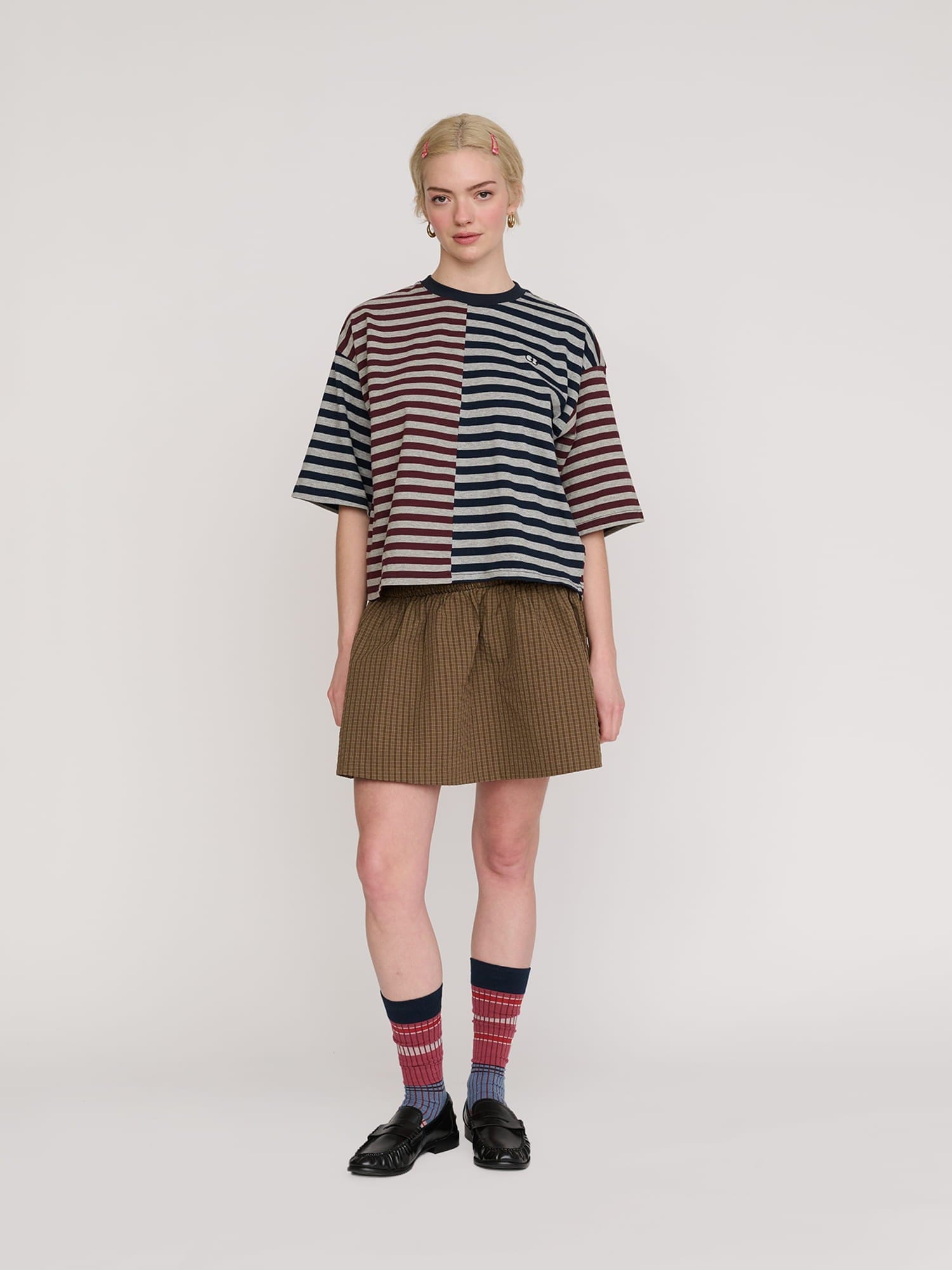 Lazy Oaf Mixed Stripe Boxy T-Shirt