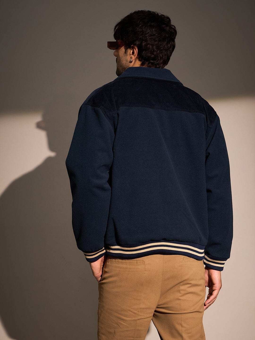 Polar Navy Polar Fleece Varsity Jacket