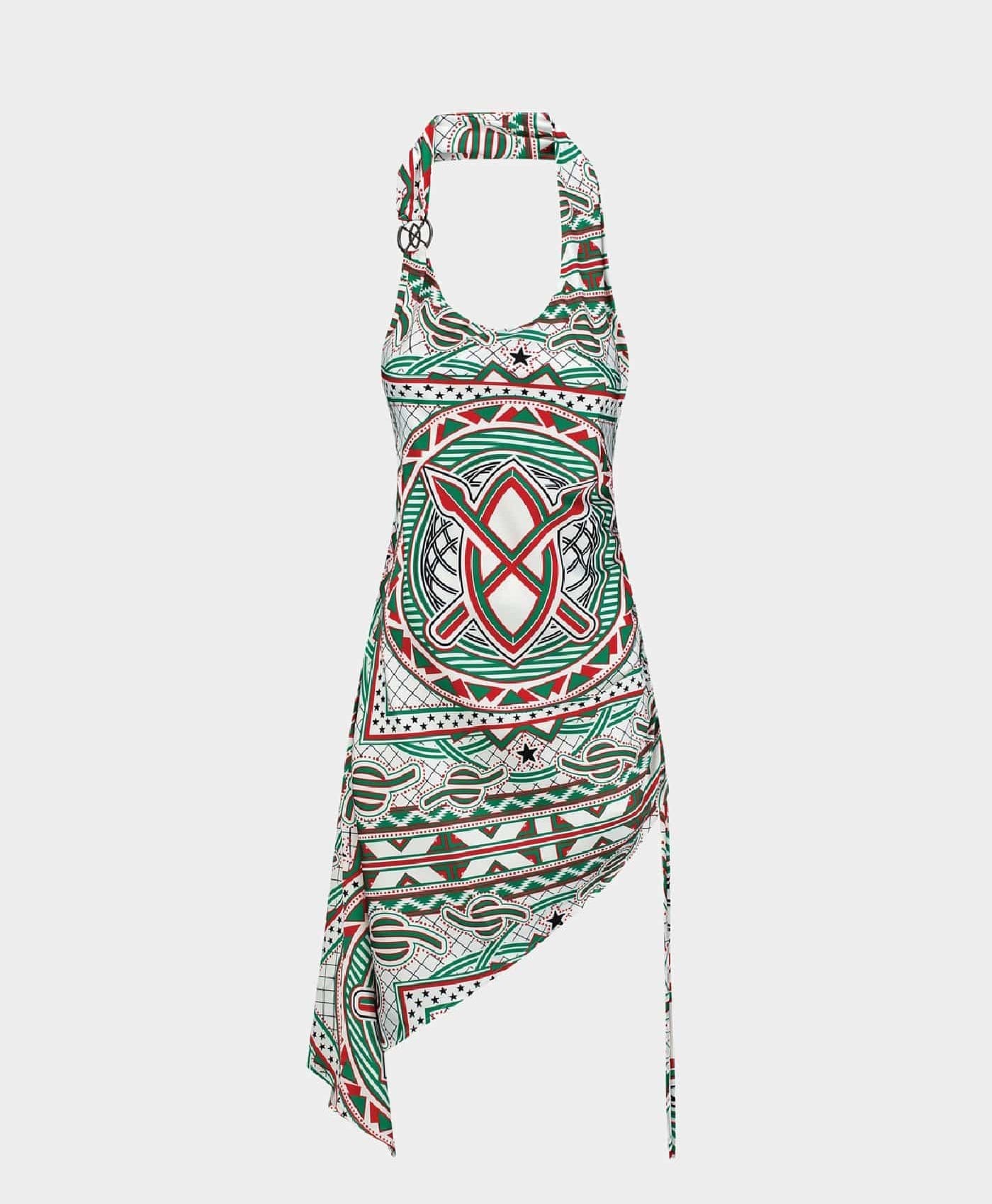 Daily Paper Green Red Meaza Dress