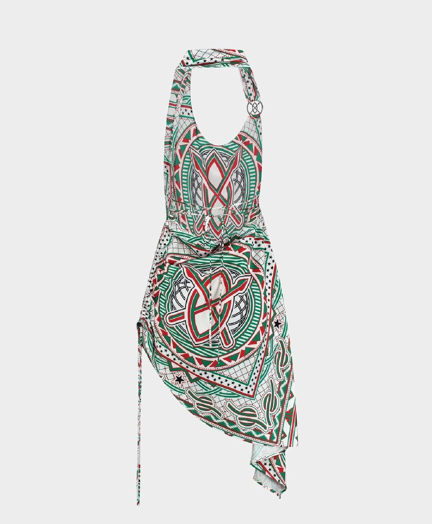 Daily Paper Green Red Meaza Dress