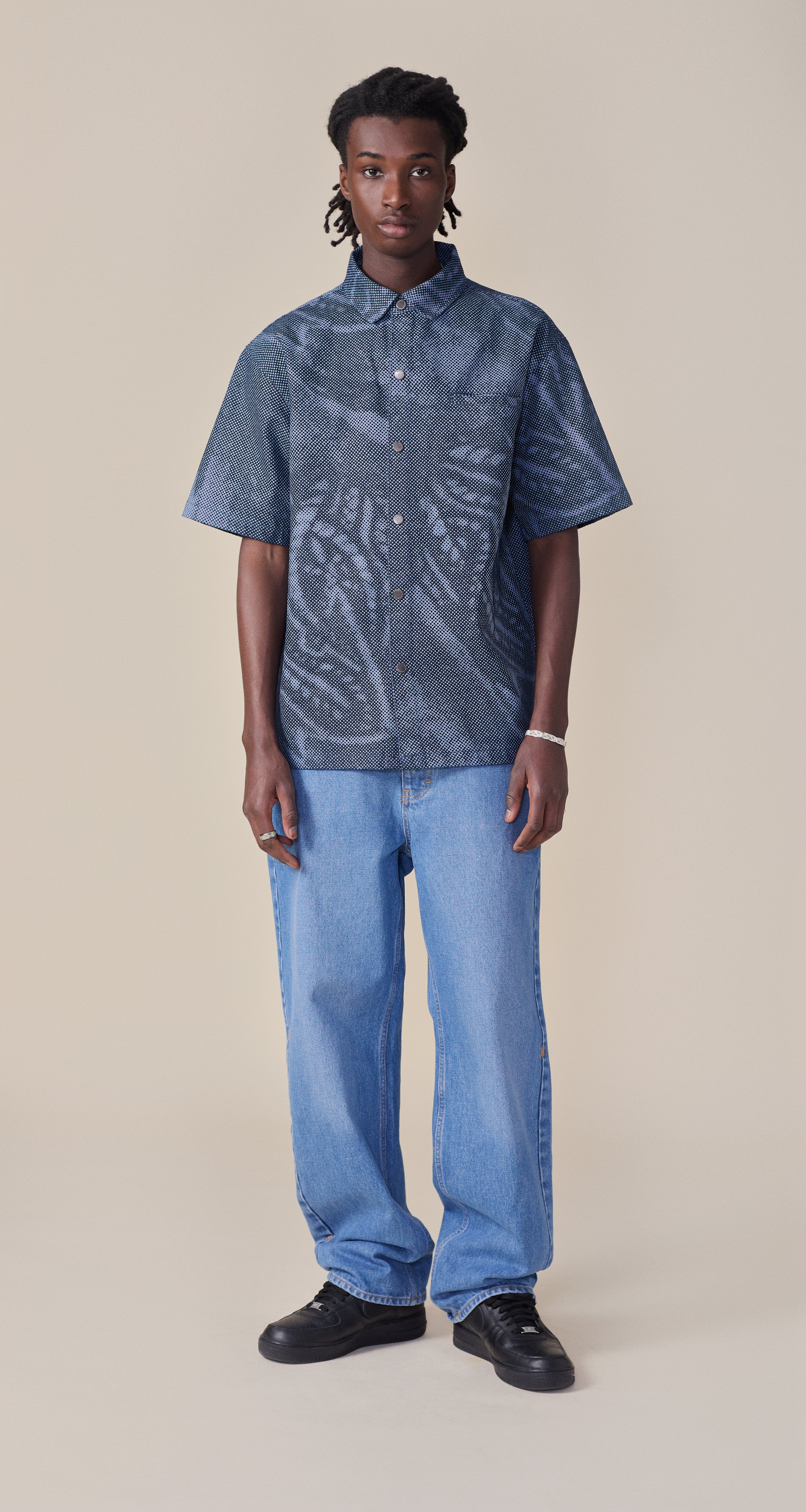 Daily Paper Multi - Colored Braids Denim Shirt