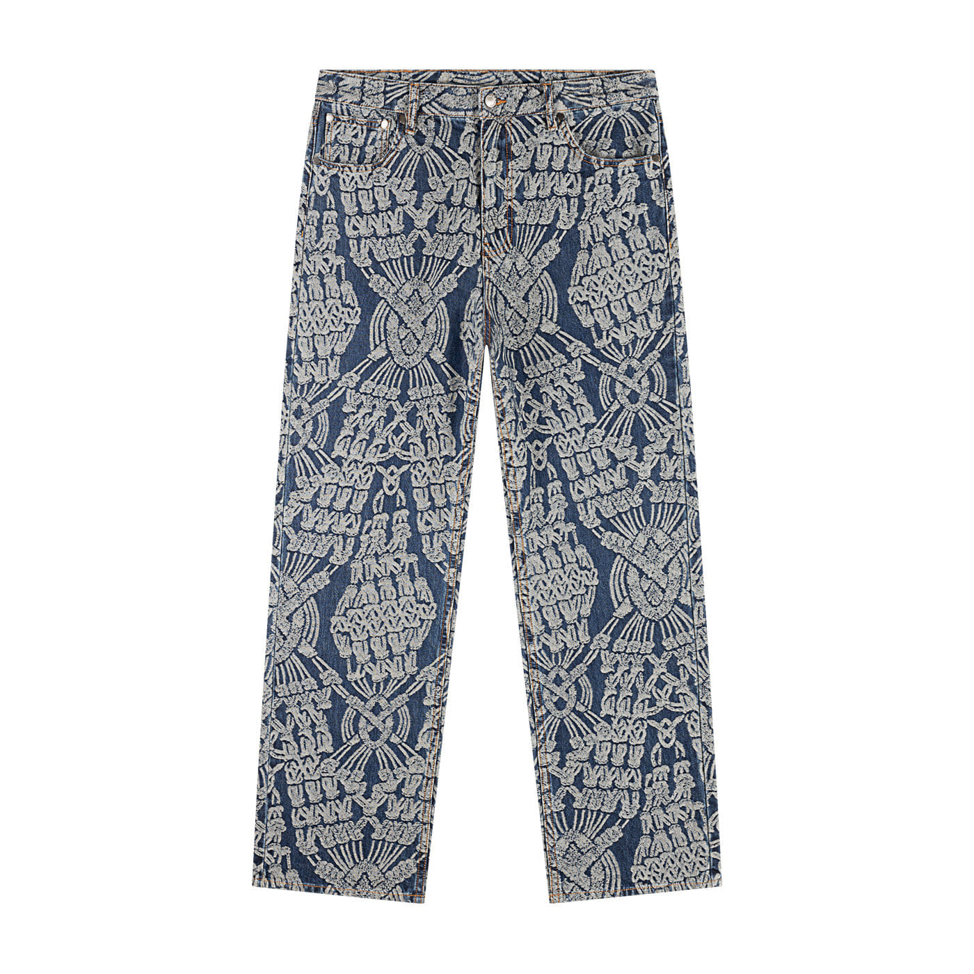Blue Dark Blue Macrame Amba Jeans
