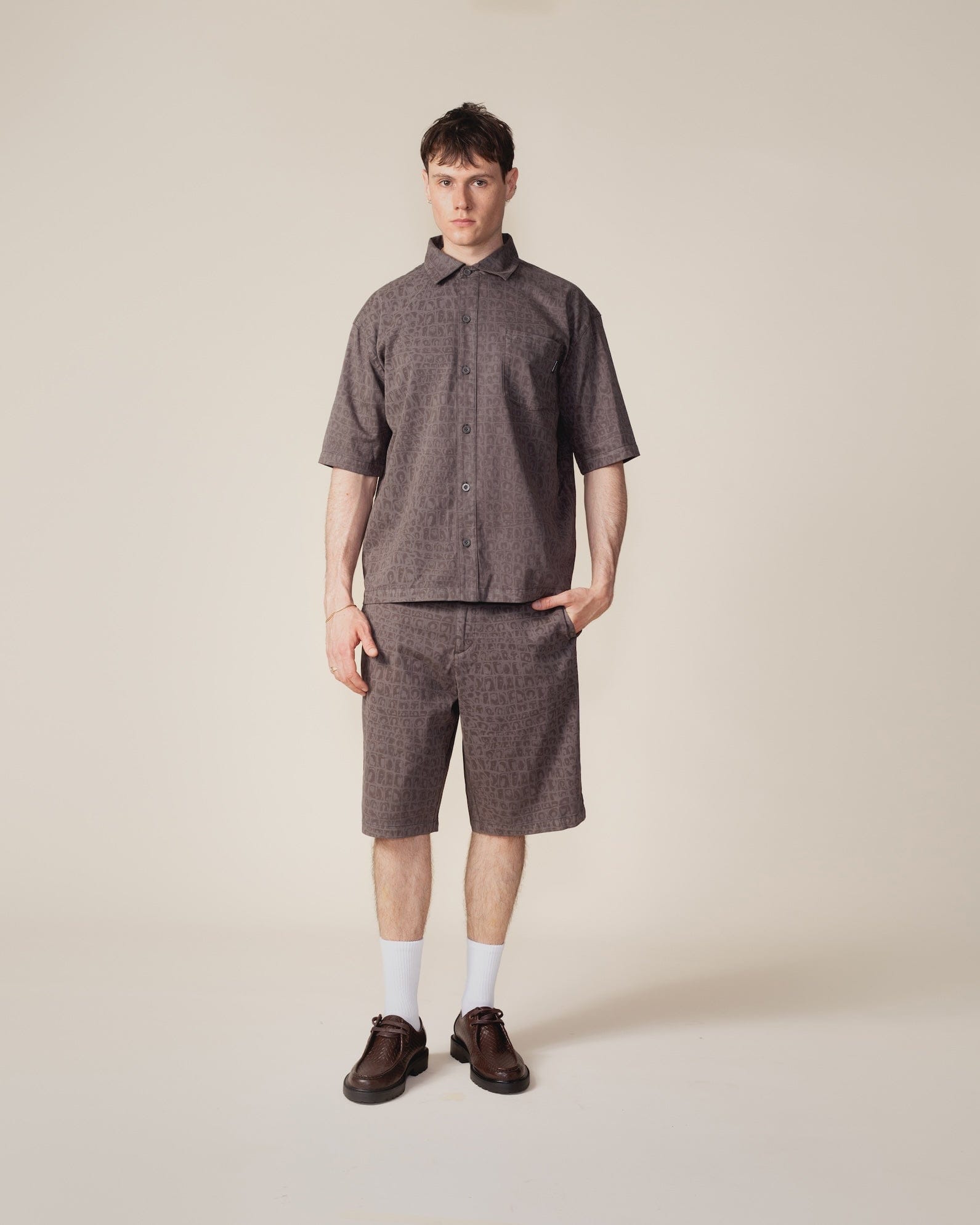 Daily Paper Black Oyster Digital Croc Shirt