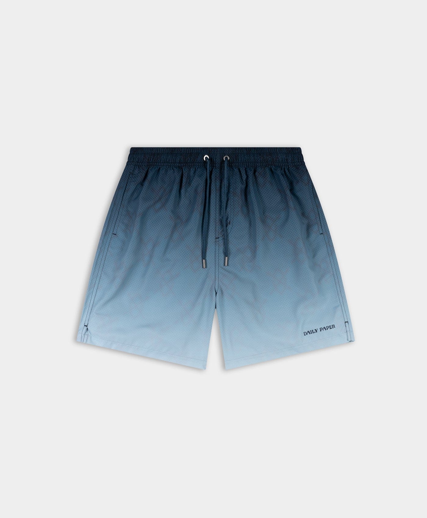 Blue Wing Teal Ombre Dotted Shield Swimshorts