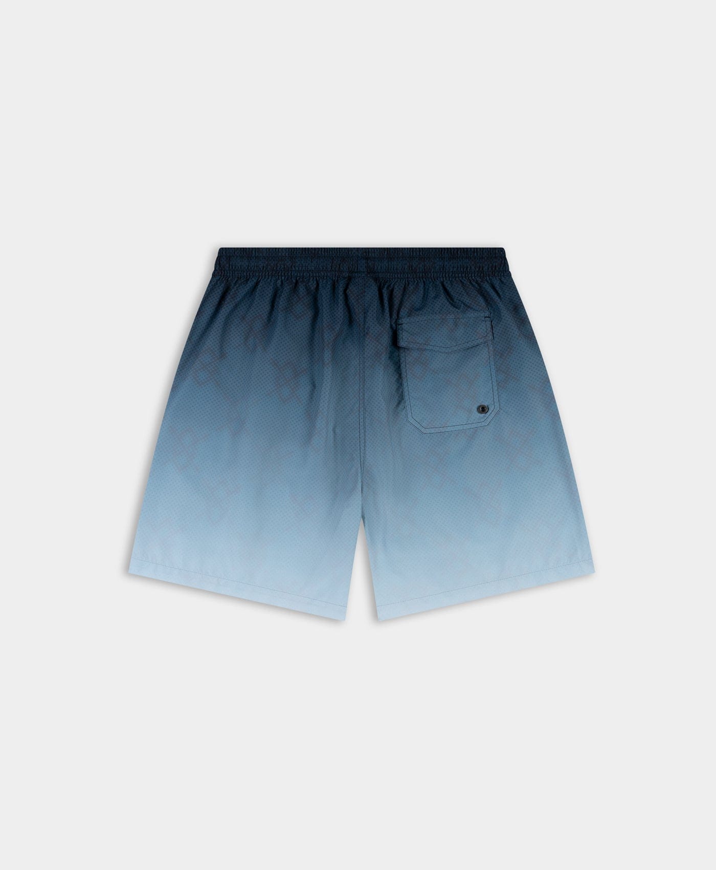 Blue Wing Teal Ombre Dotted Shield Swimshorts