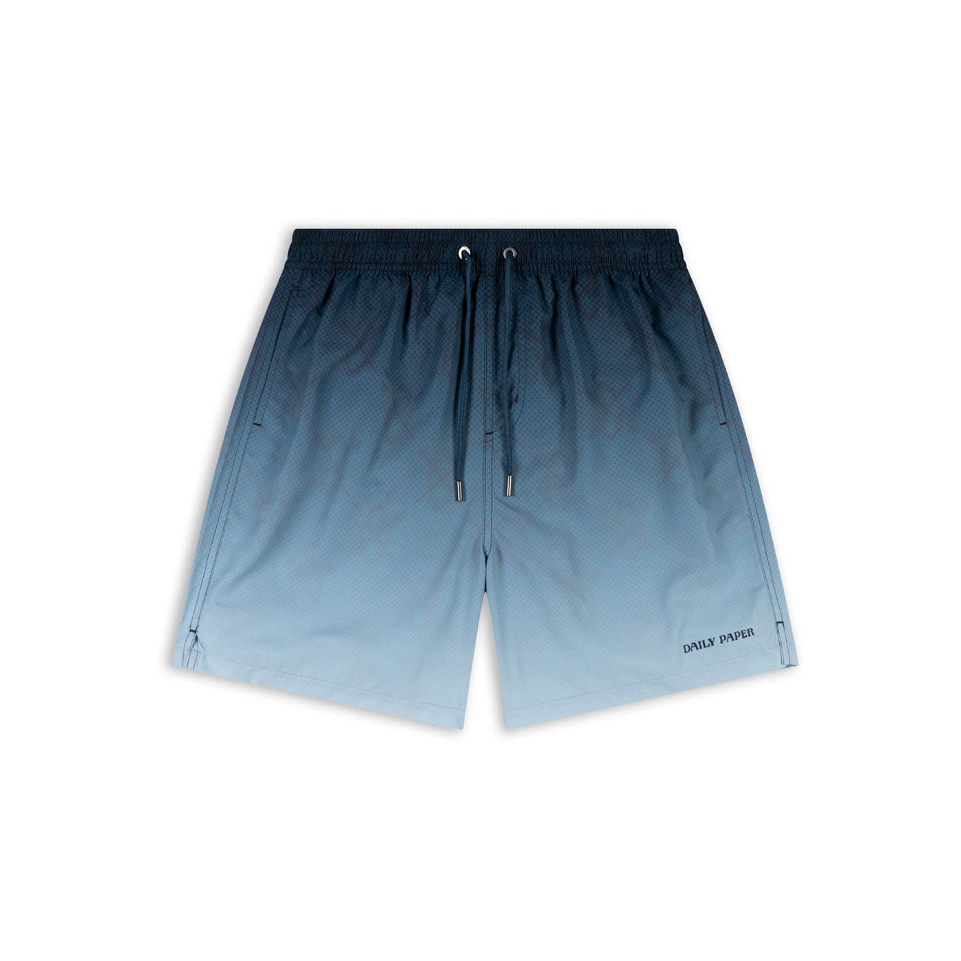 Blue Wing Teal Ombre Dotted Shield Swimshorts