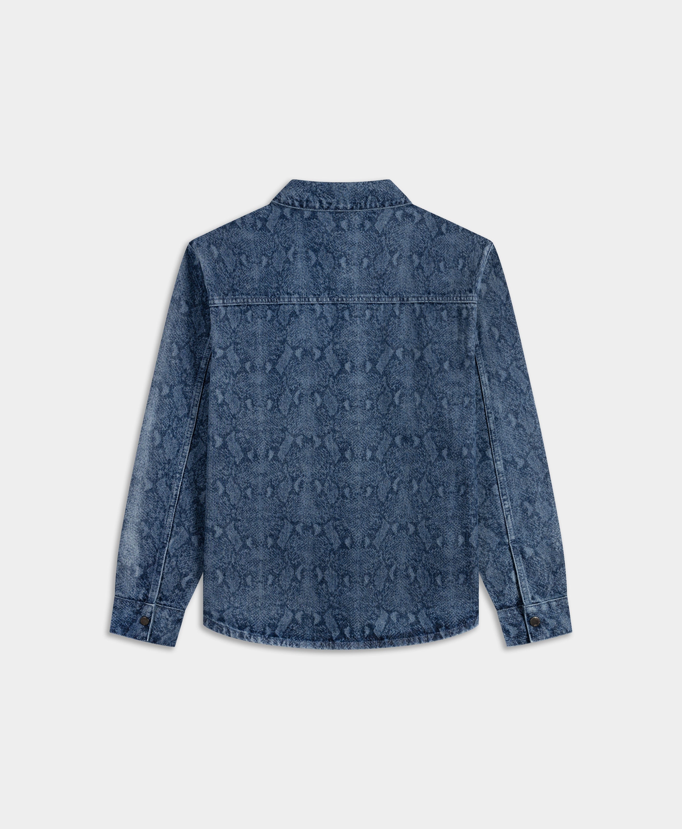 Blue Snake Laser Rahul Denim Shirt