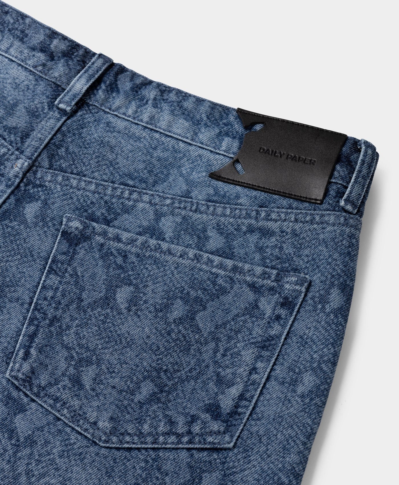 Blue Snake Laser Denim Shorts