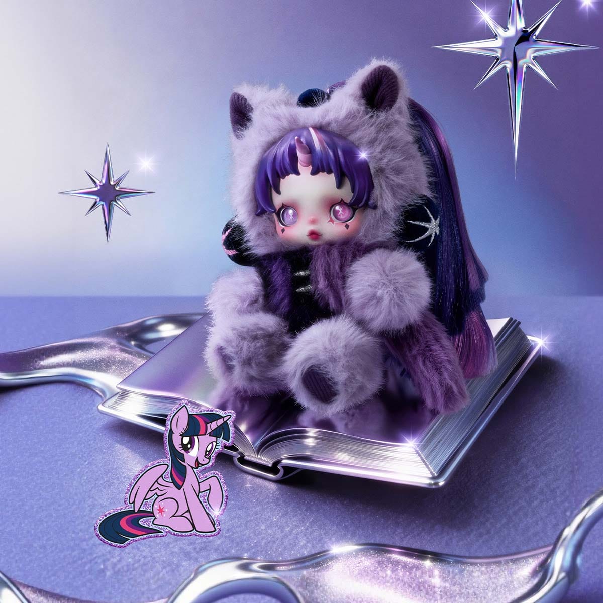 PONY SKULLPANDA × My Little Pony Series Plush Doll Pendant