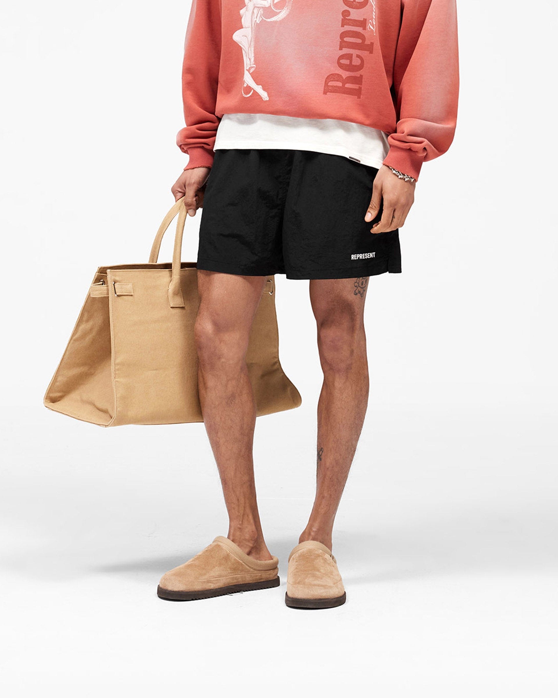 SS26 Represent Swim Short - Jet Black