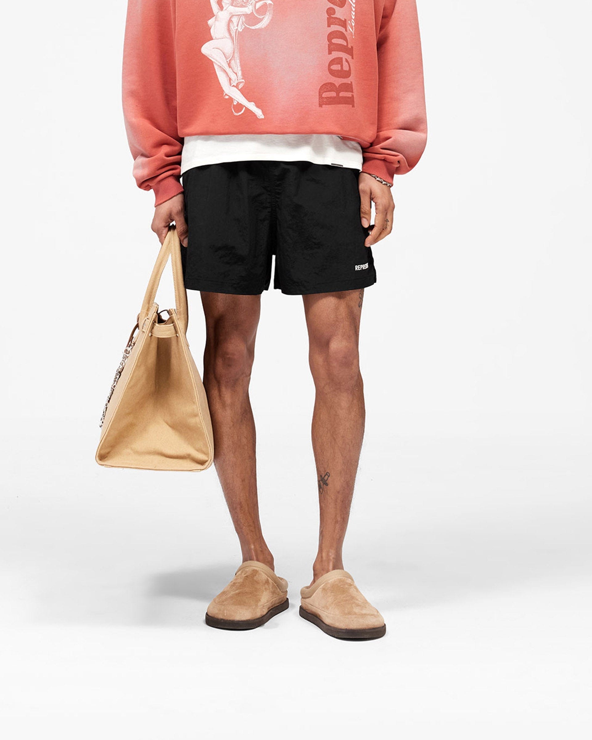 SS26 Represent Swim Short - Jet Black