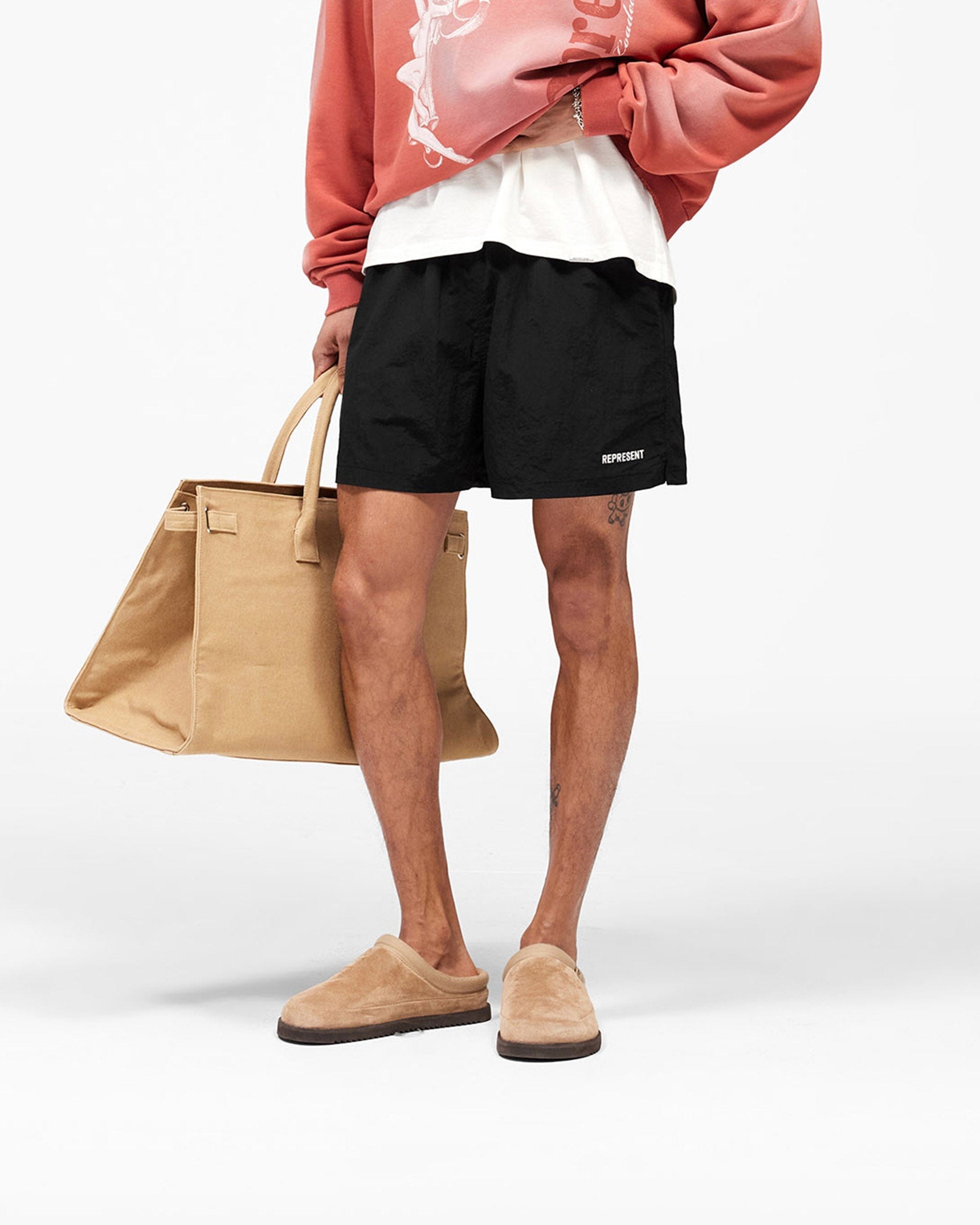 SS26 Represent Swim Short - Jet Black