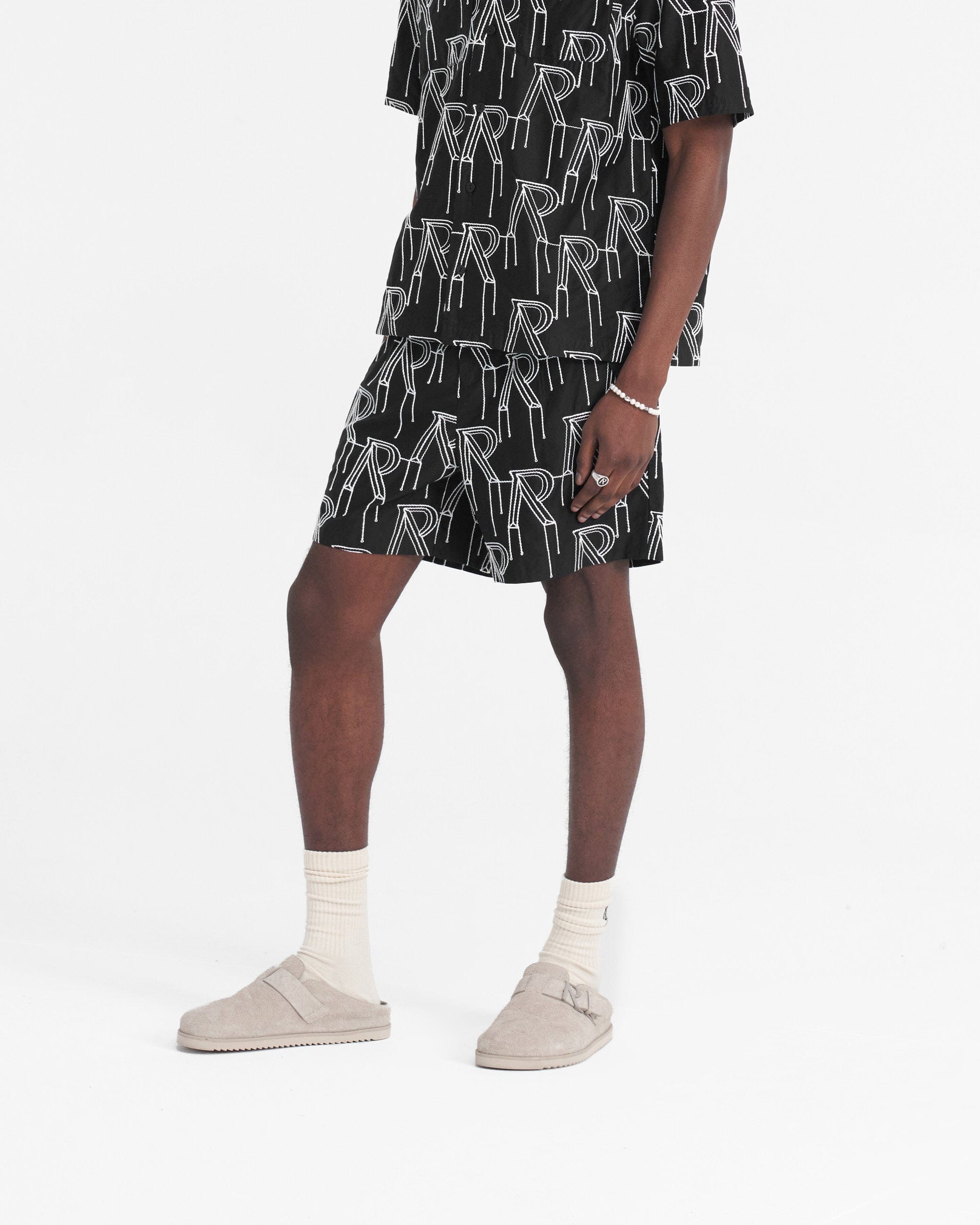 SS24 Embroidered Initial Tailored Short - Black