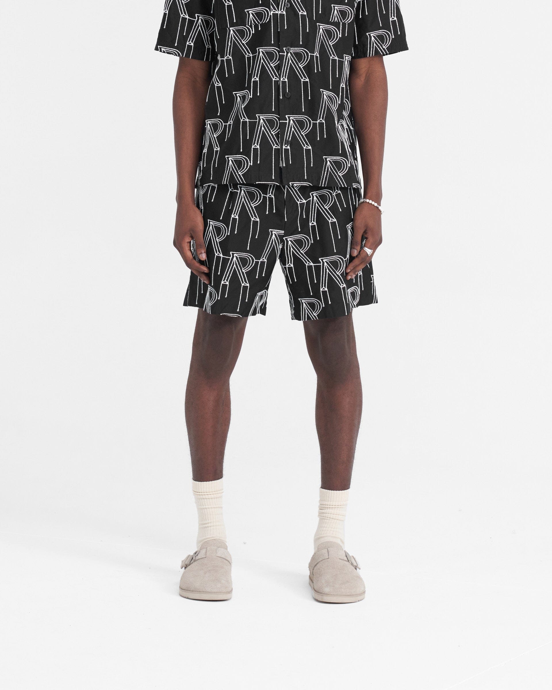 SS24 Embroidered Initial Tailored Short - Black