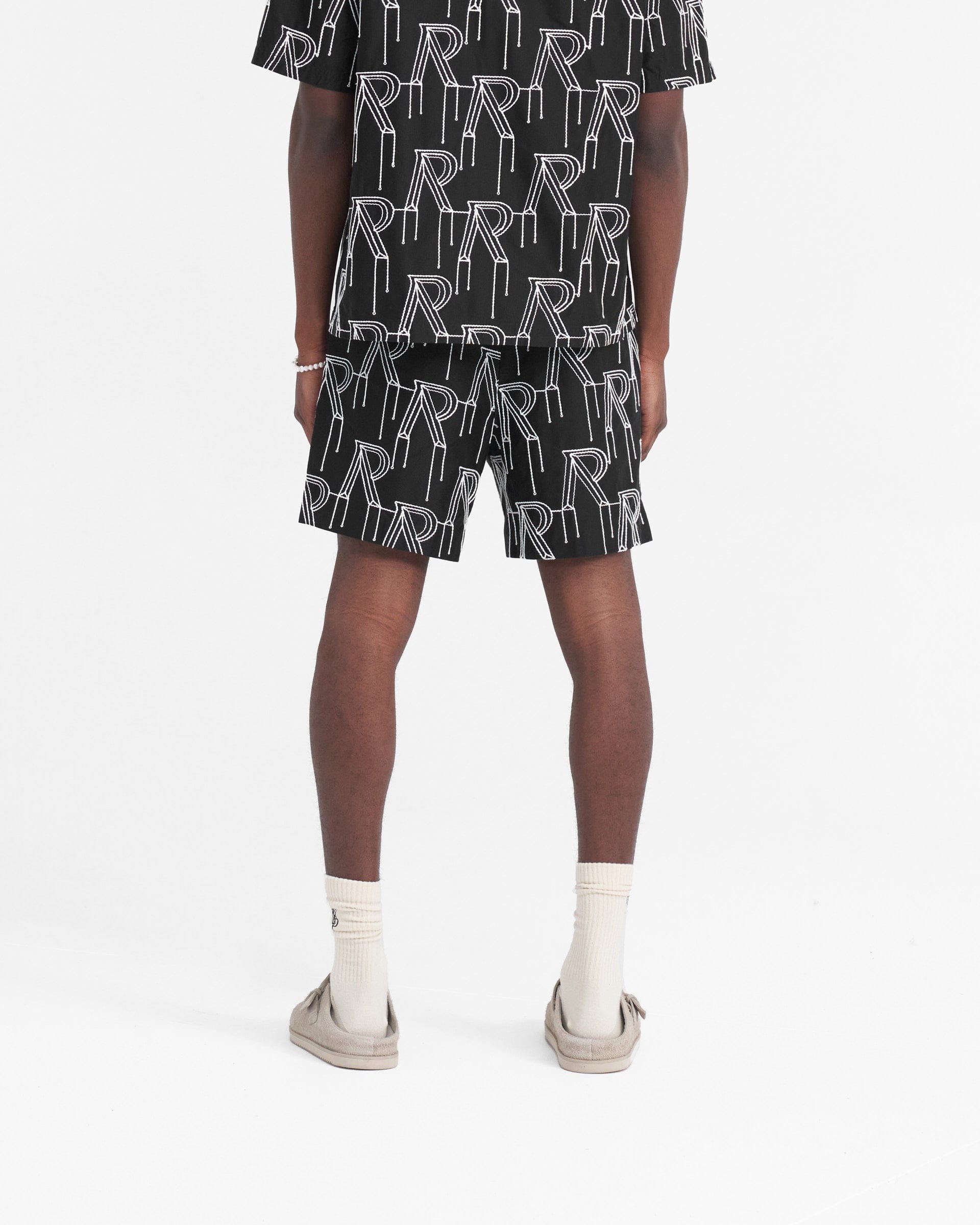 SS24 Embroidered Initial Tailored Short - Black
