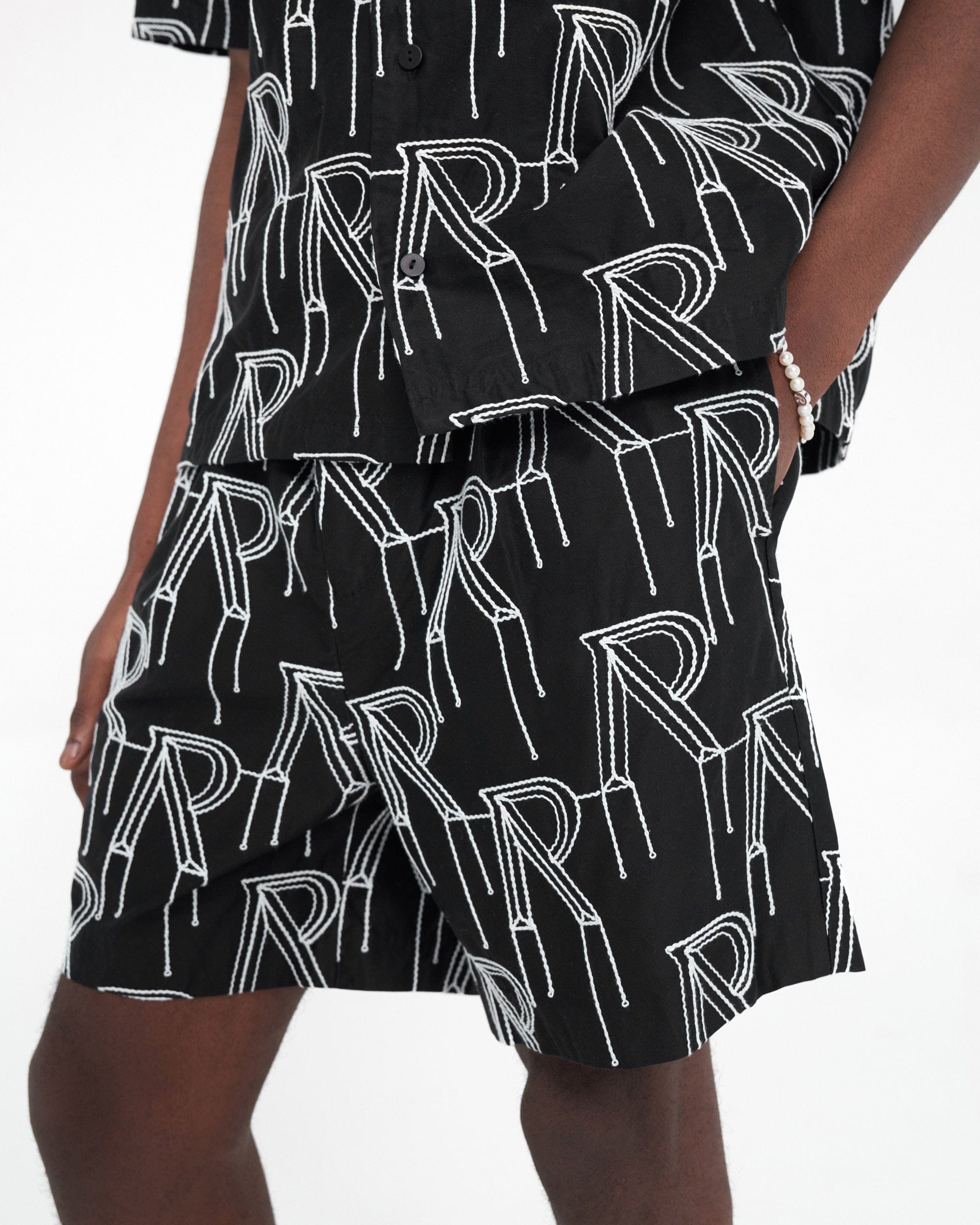 SS24 Embroidered Initial Tailored Short - Black