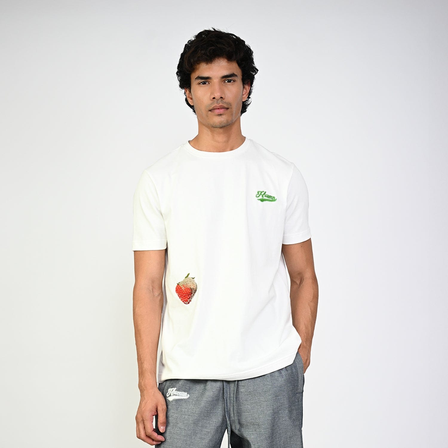 WHITE* Embroidered White T - shirt