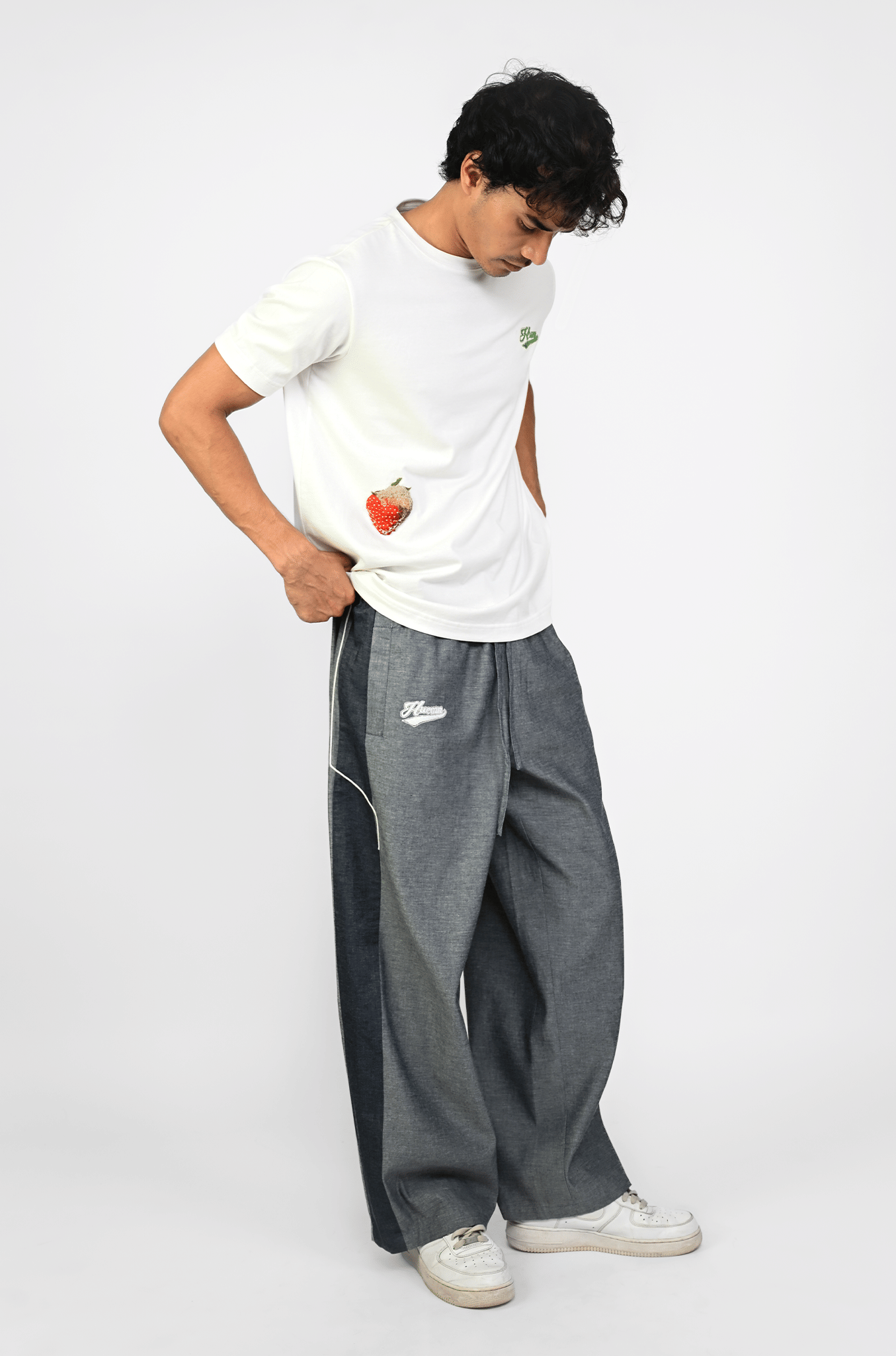 WHITE* Embroidered White T - shirt