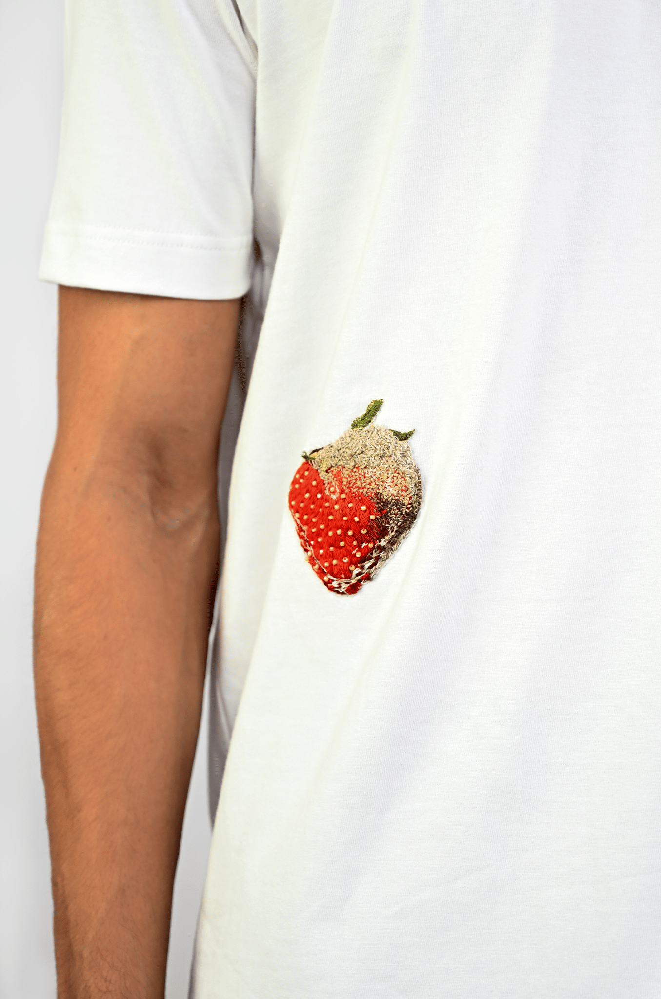WHITE* Embroidered White T - shirt