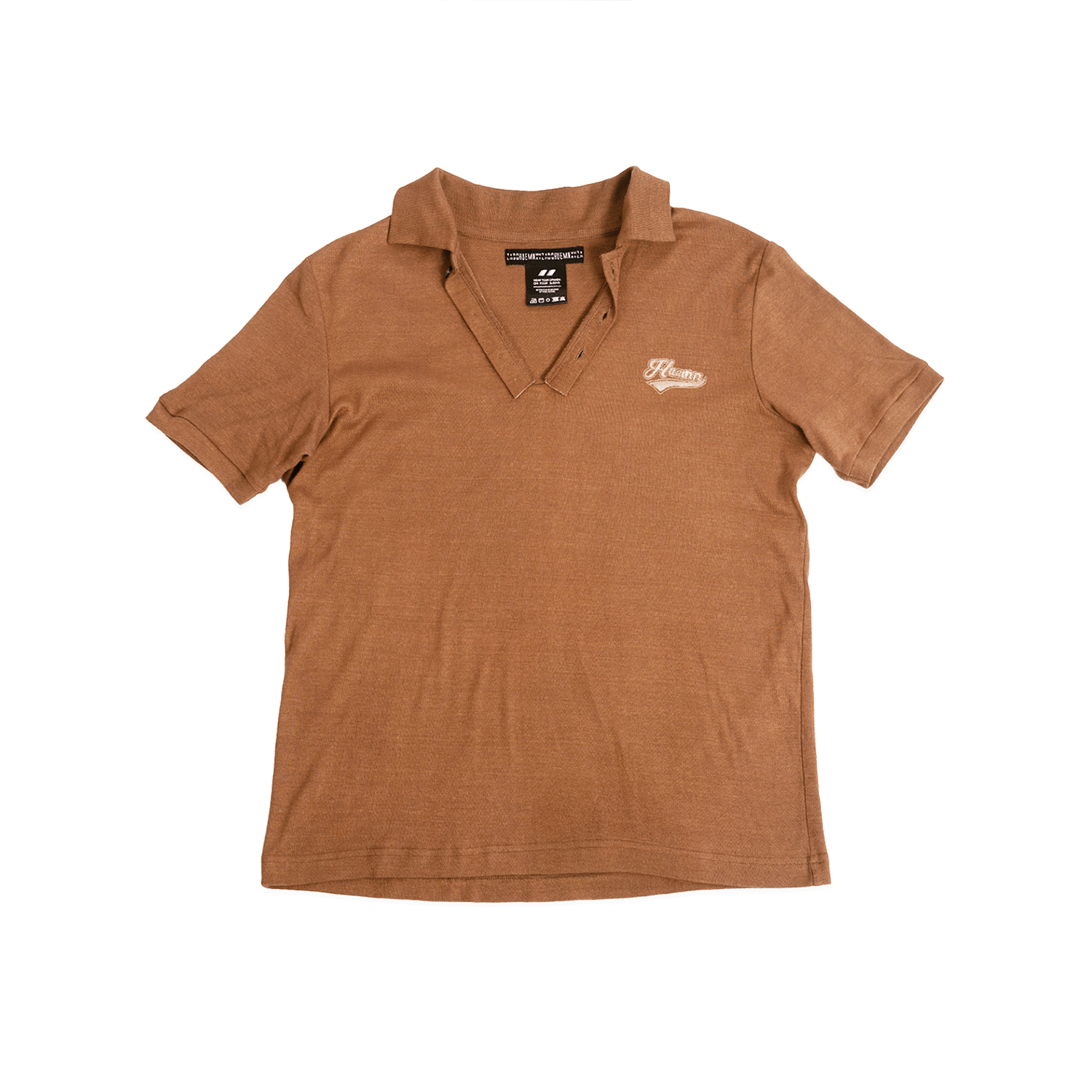 Polo T - shirt with deconstructed detail (Men's) - Brown