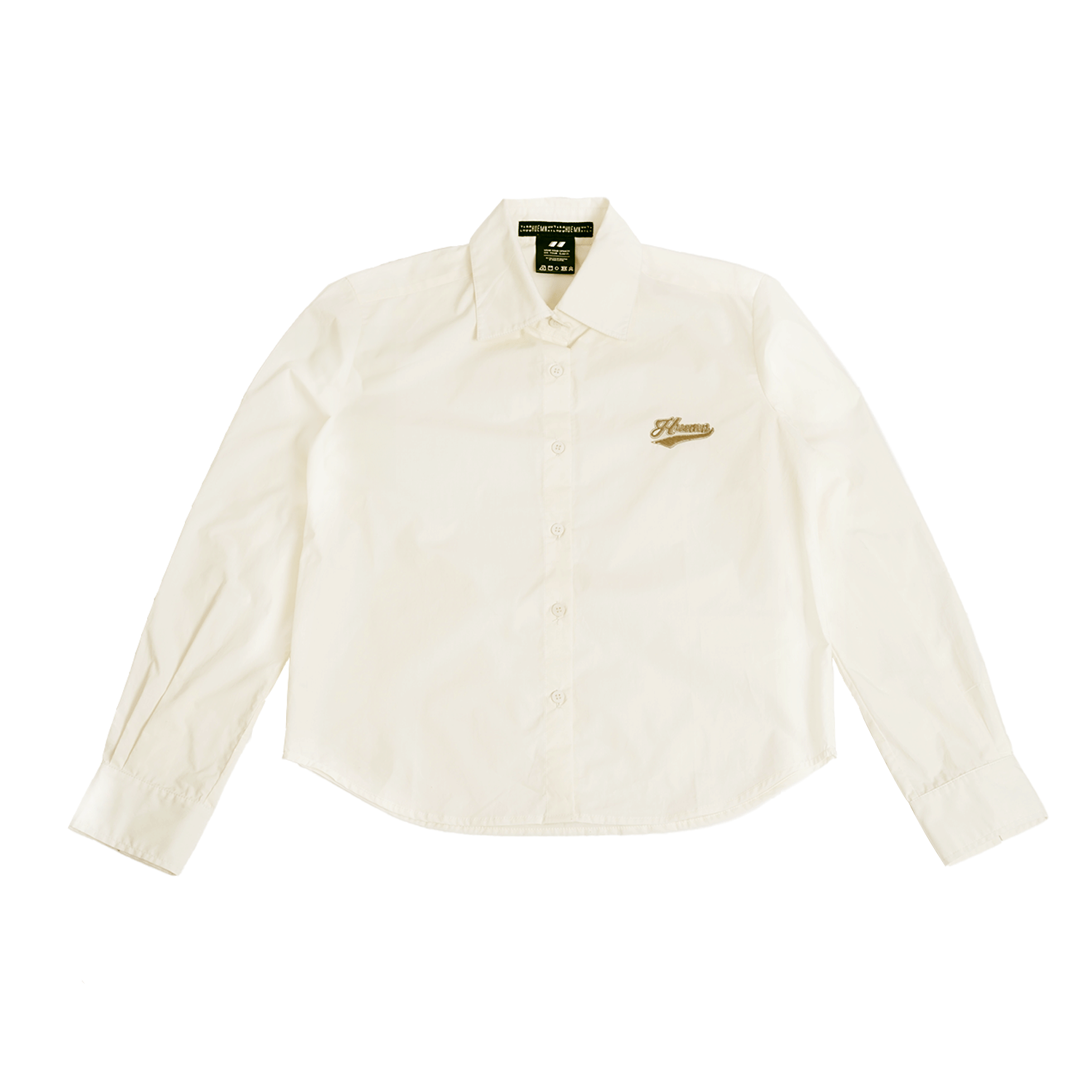 Butter Embroidered logo cotton shirt (Butter Yellow)