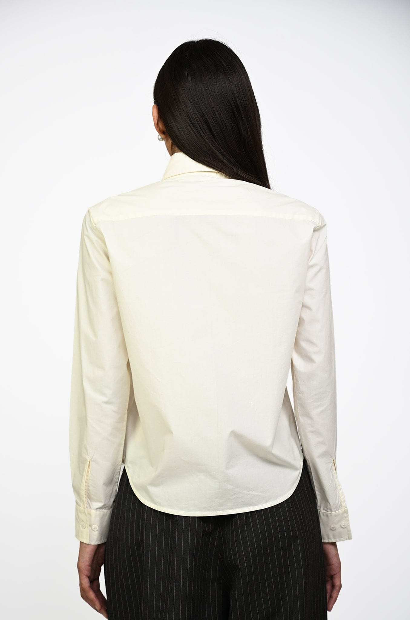 Butter Embroidered logo cotton shirt (Butter Yellow)