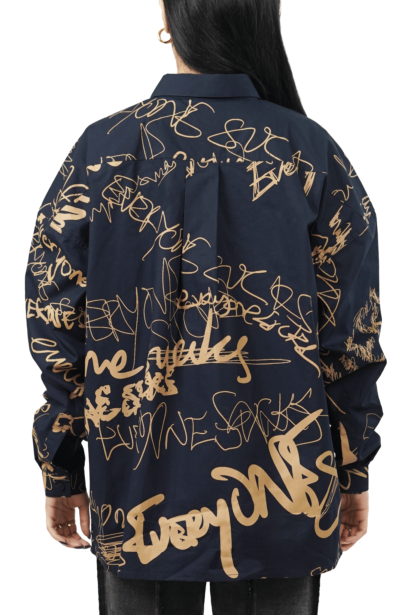 Blue Oversized unisex shirt with everyone sucks all - over print (Navy Blue)