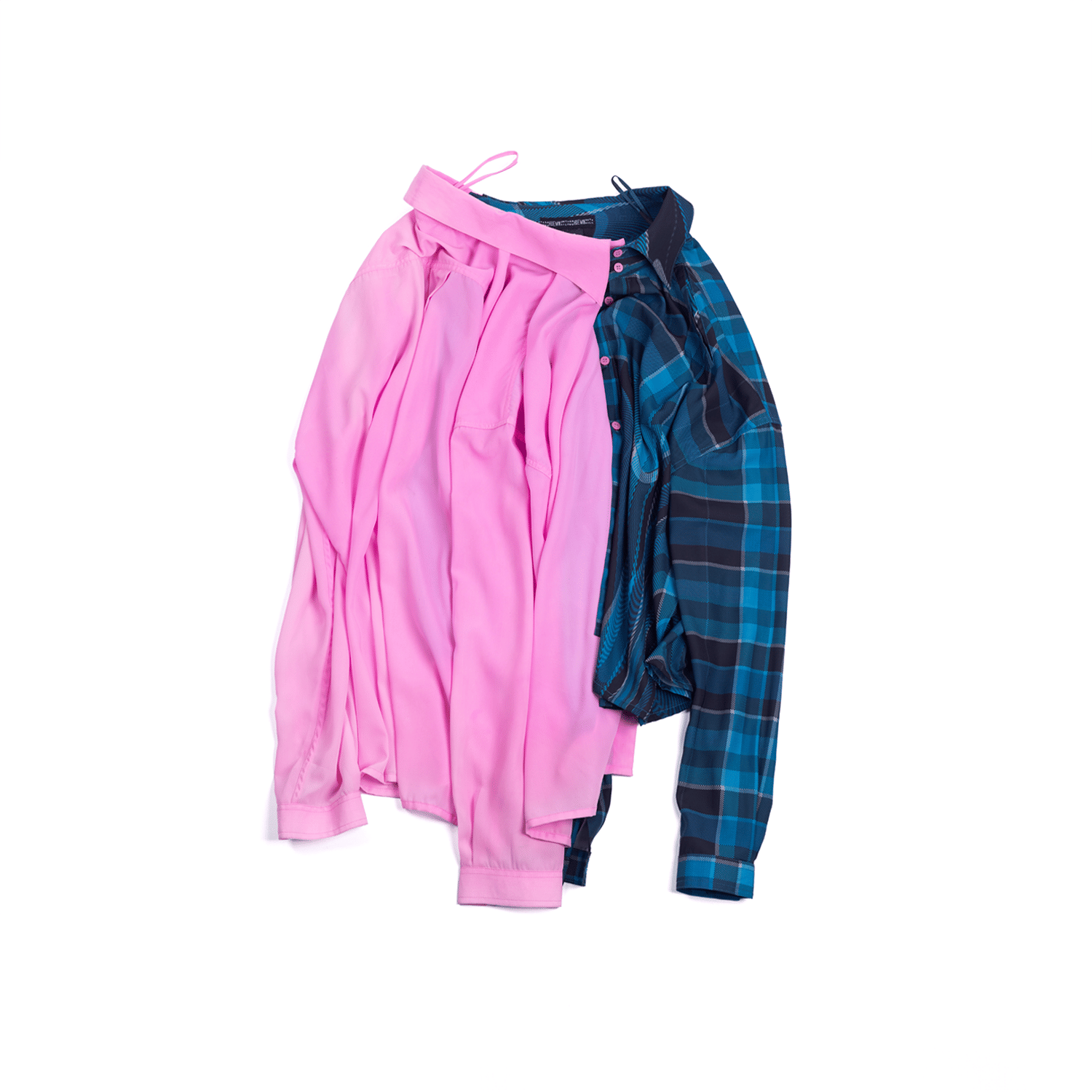 Blue Half & half skirt in madras checks pattern (Blue)