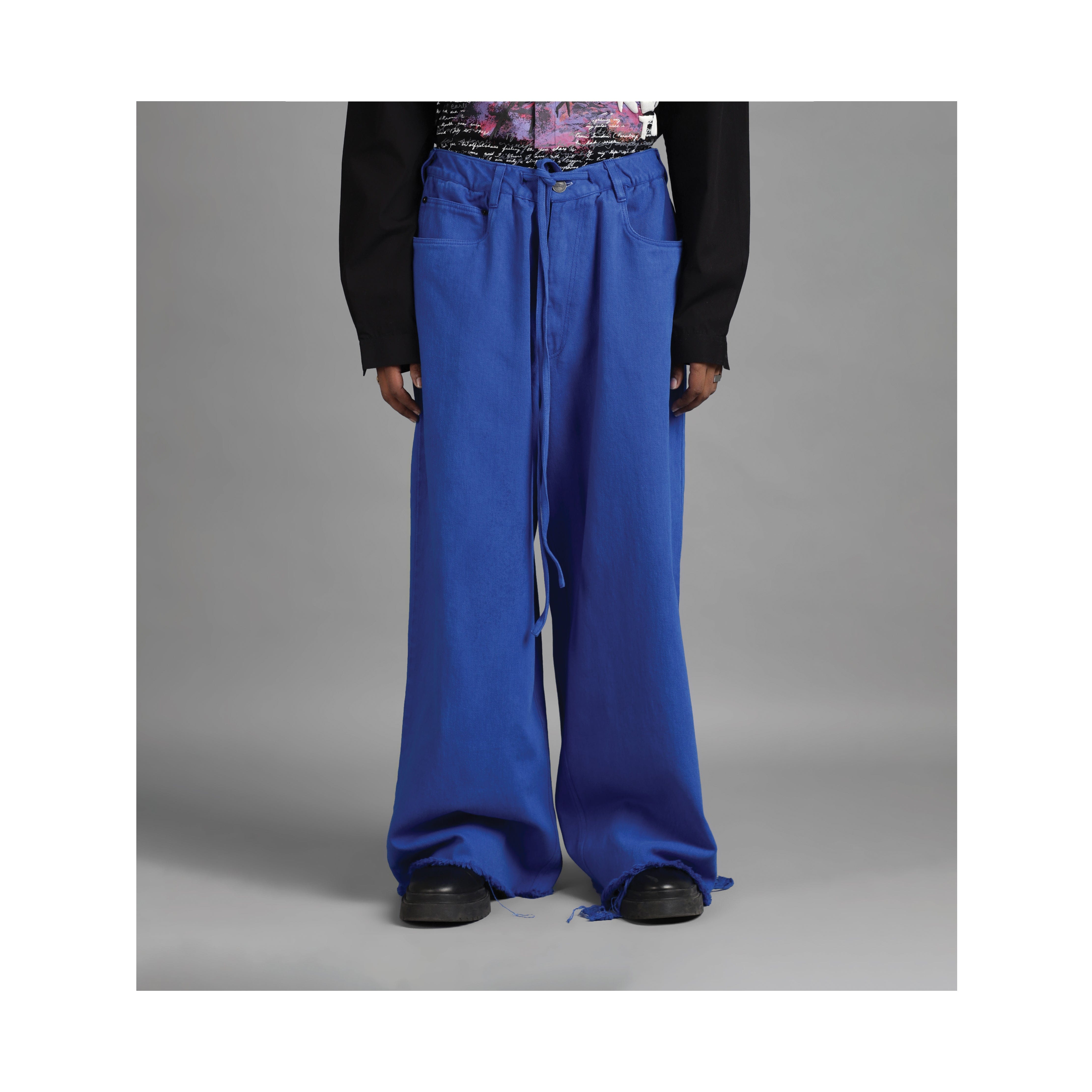 Blue SuperHUEMN Wide - legged Jeans (Blue)