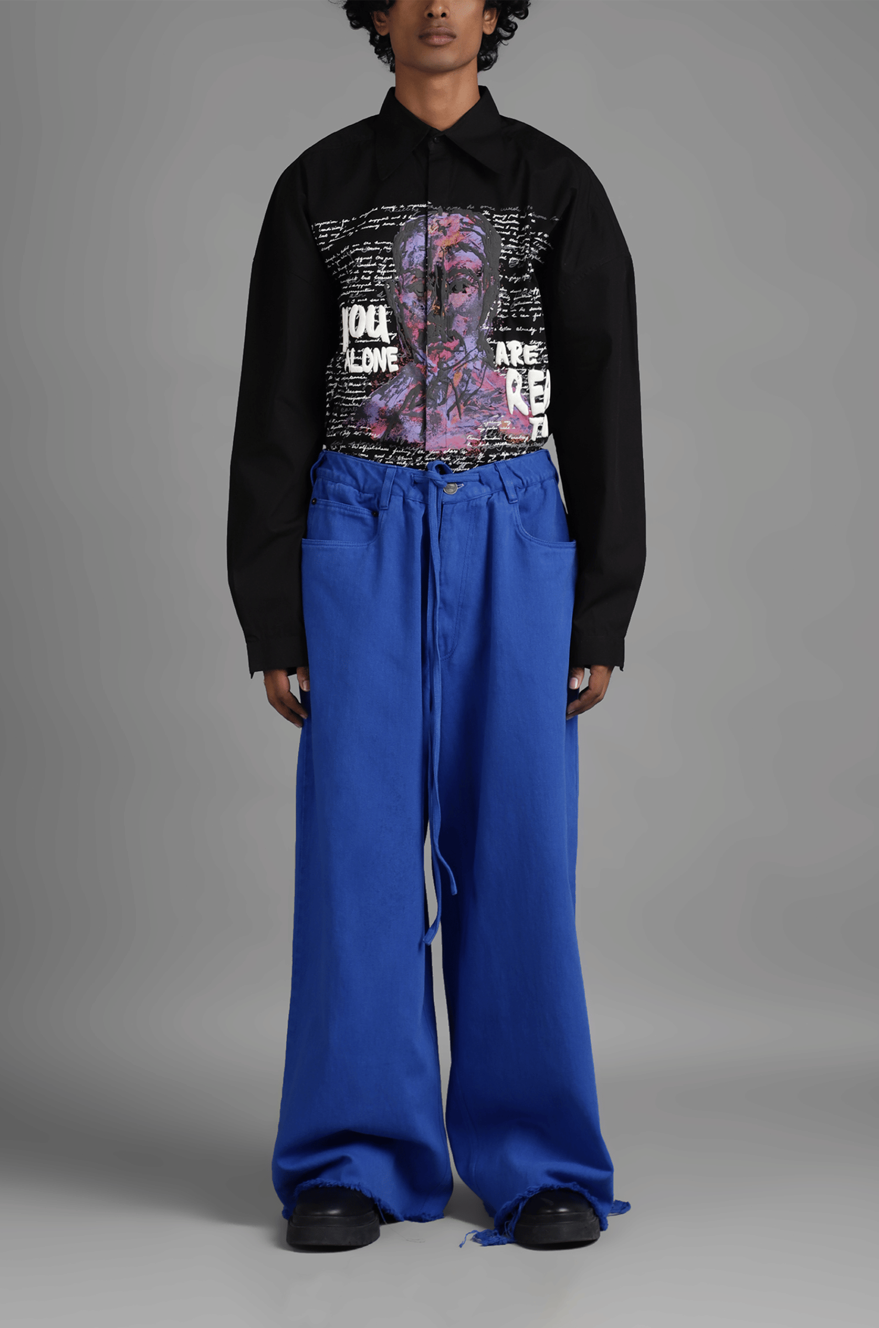 Blue SuperHUEMN Wide - legged Jeans (Blue)