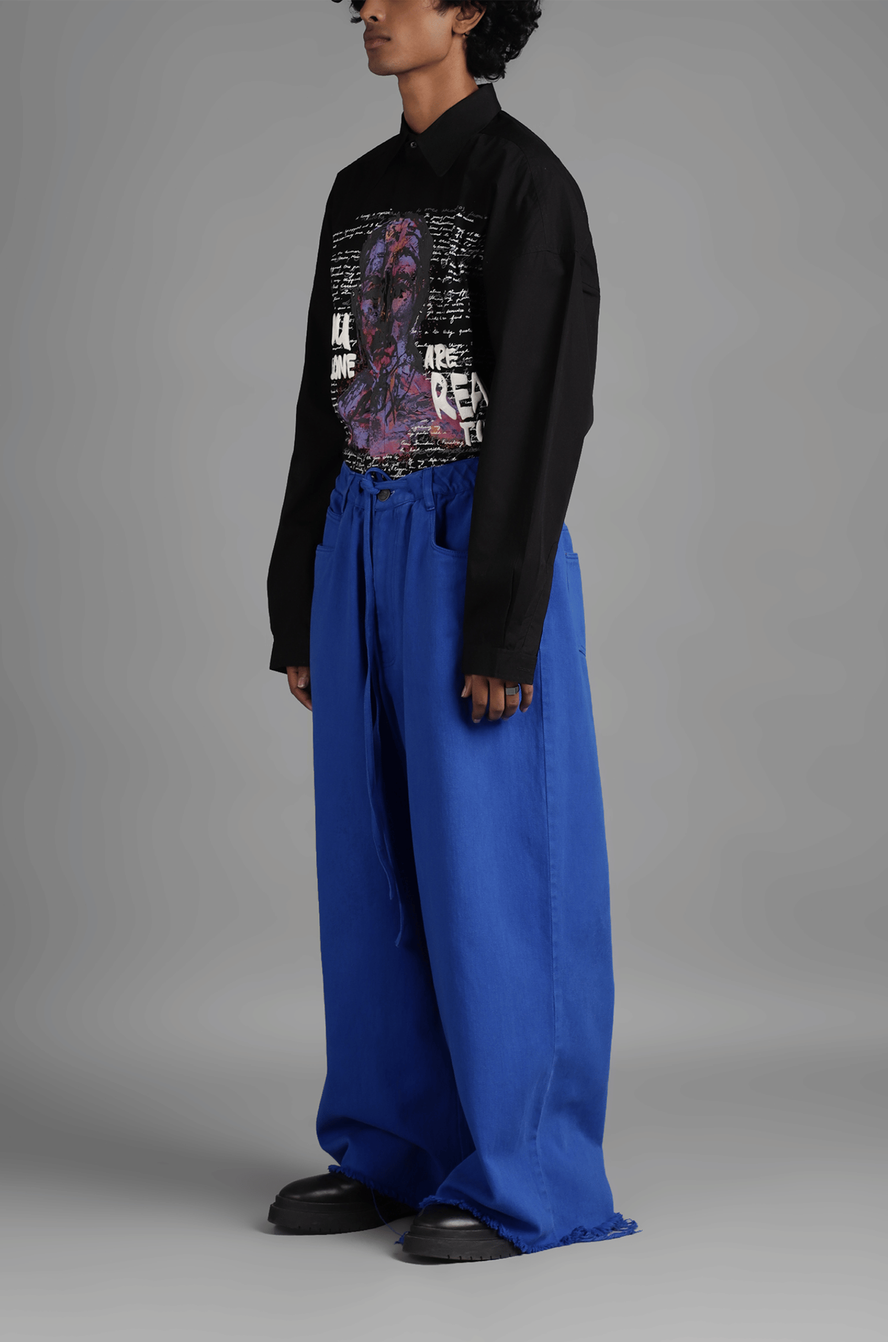 Blue SuperHUEMN Wide - legged Jeans (Blue)