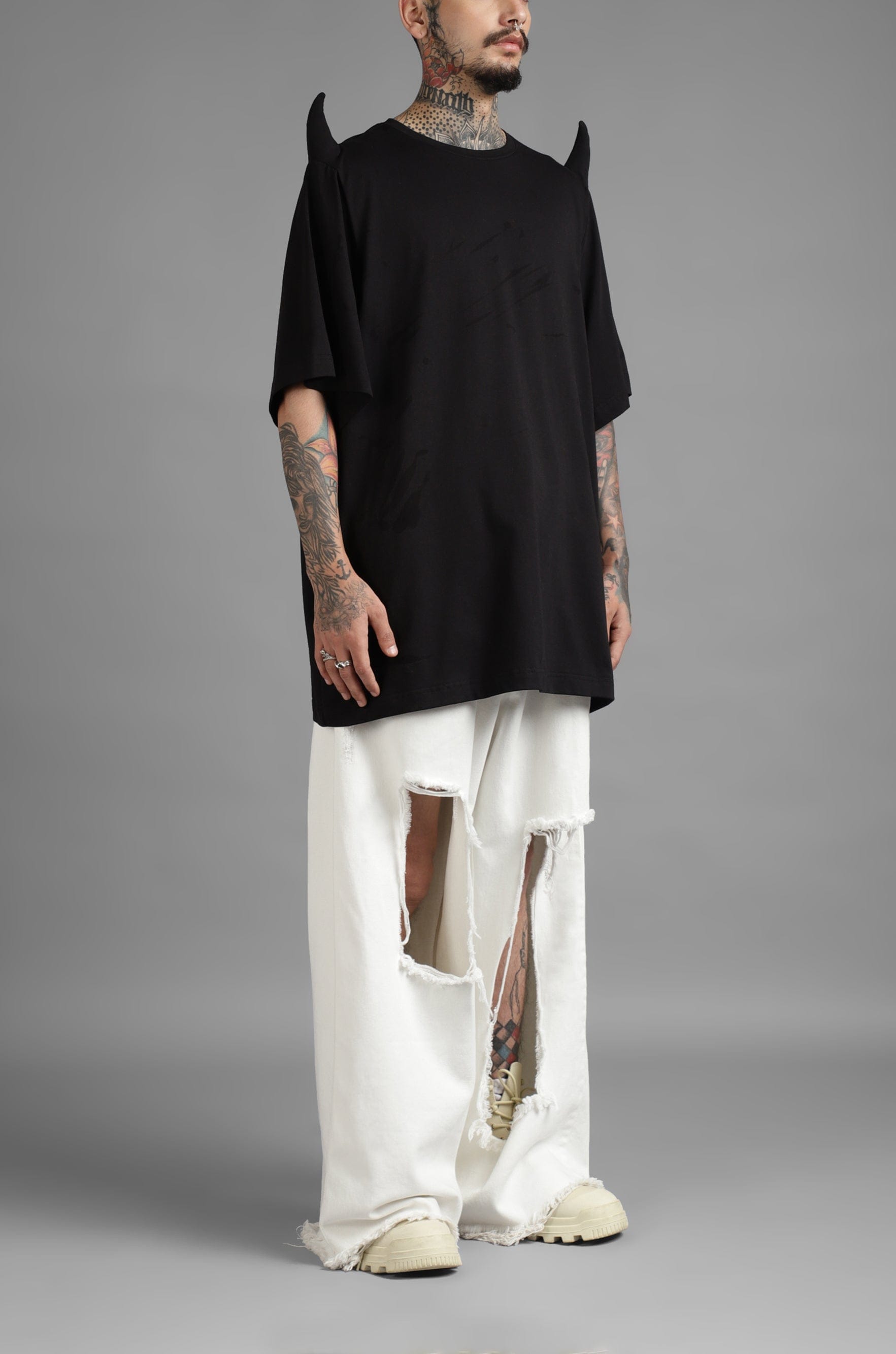 WHITE* SuperHUEMN Keyhole Denim (White)