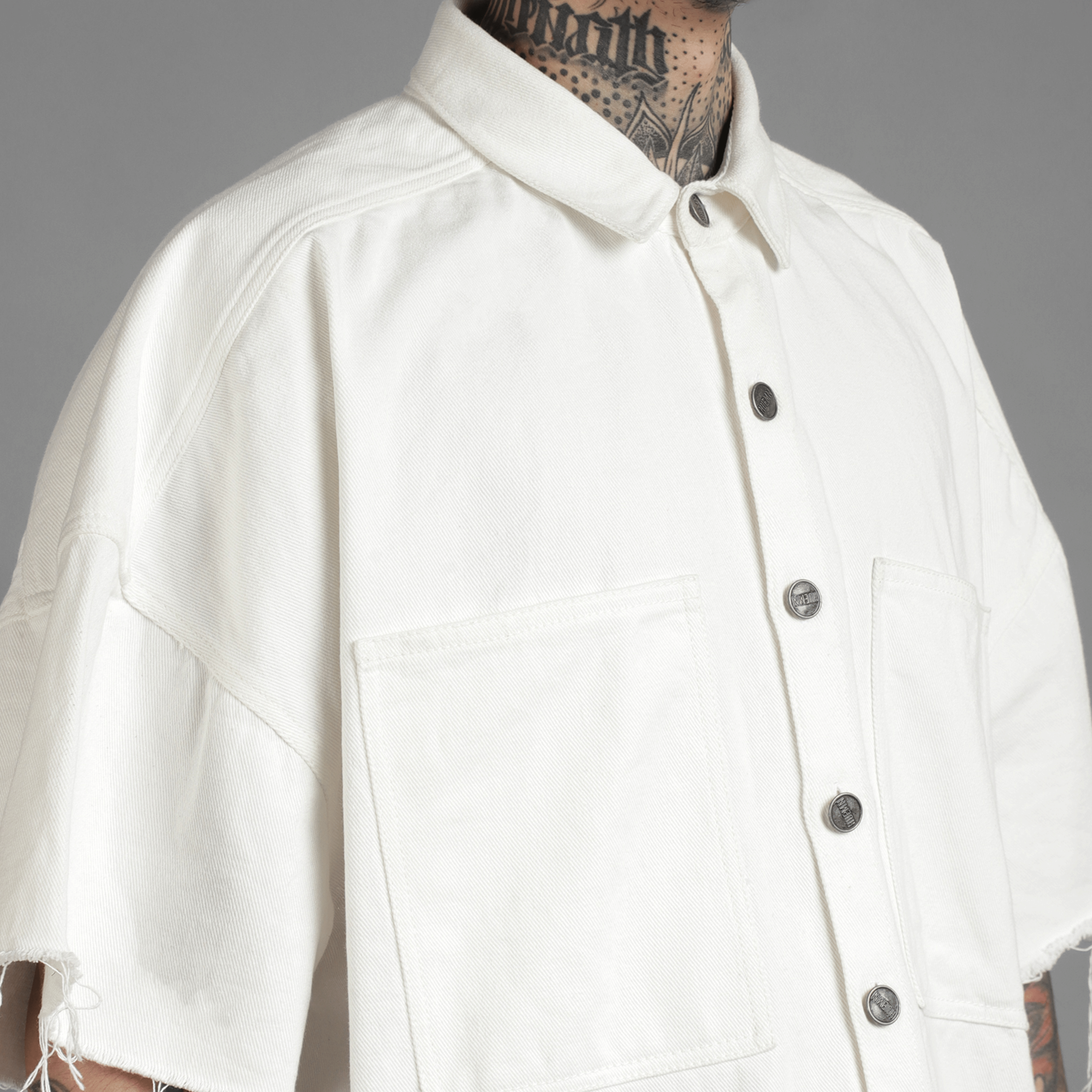 WHITE* SuperHUEMN Denim Overshirt (White)