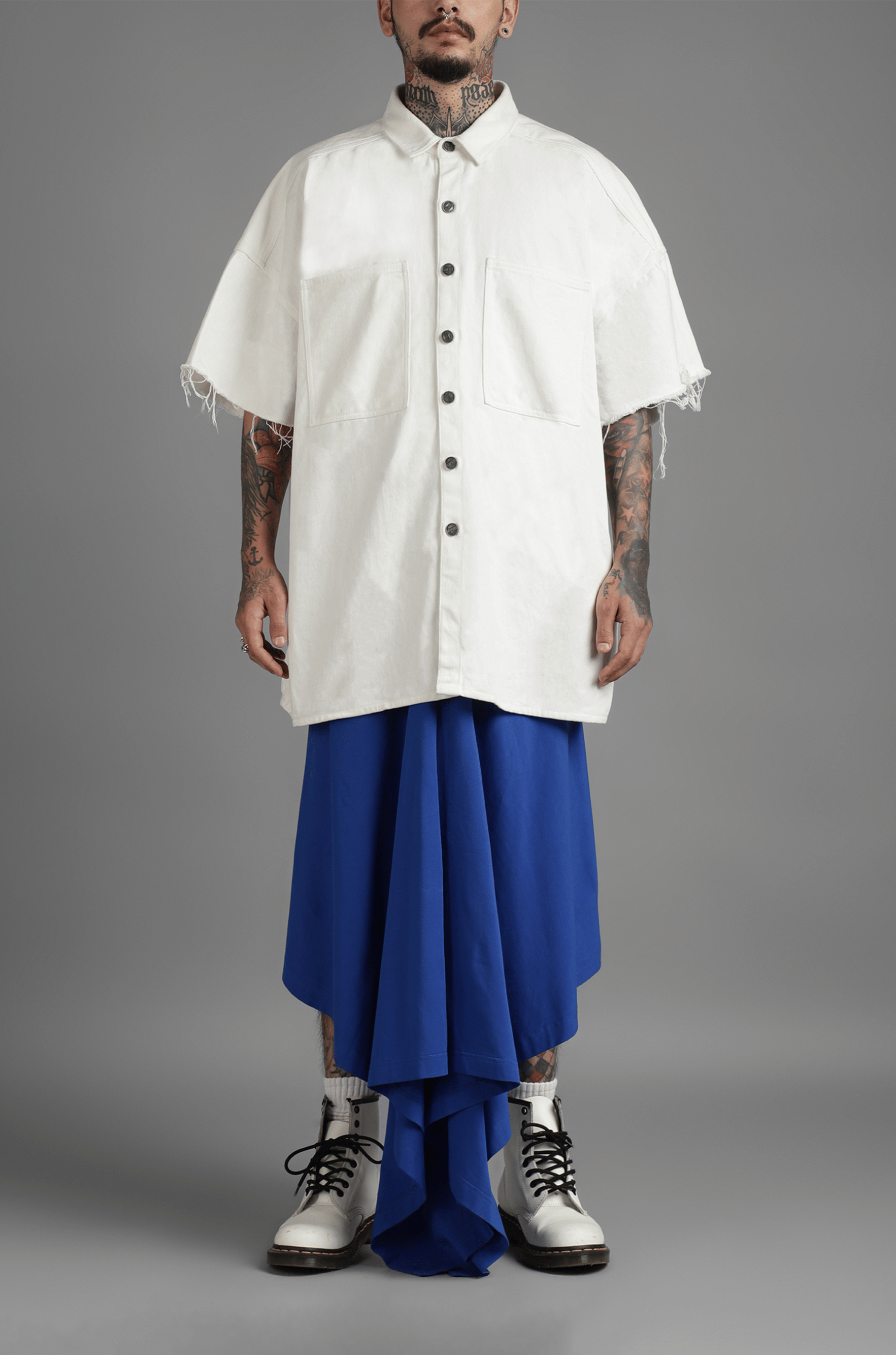WHITE* SuperHUEMN Denim Overshirt (White)