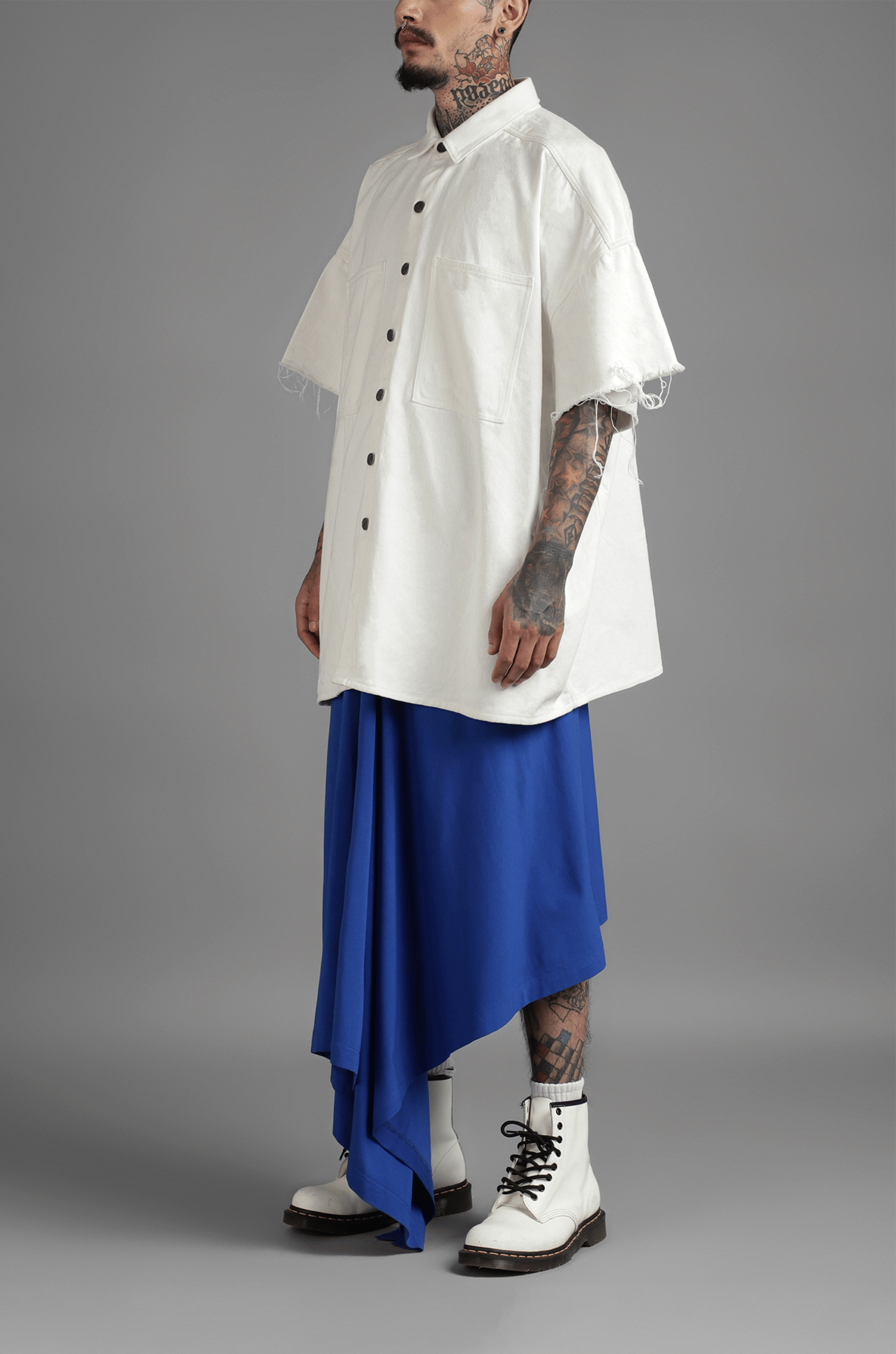 WHITE* SuperHUEMN Denim Overshirt (White)
