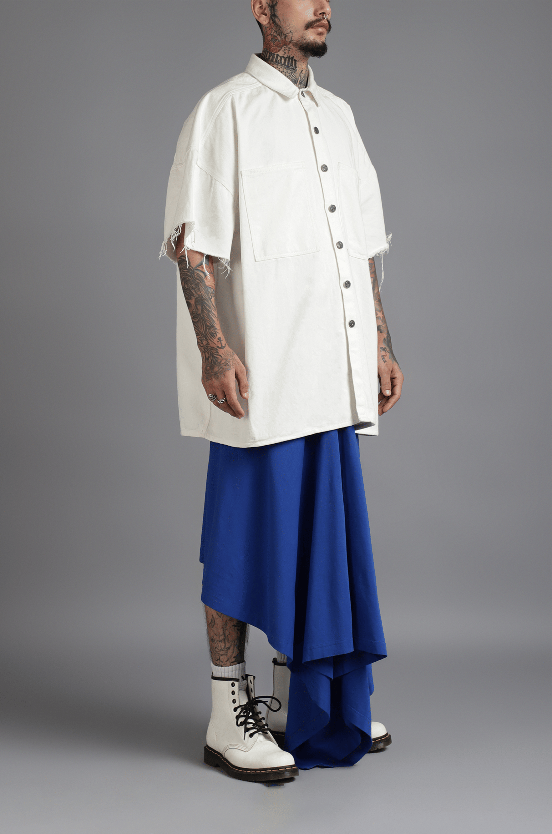 WHITE* SuperHUEMN Denim Overshirt (White)