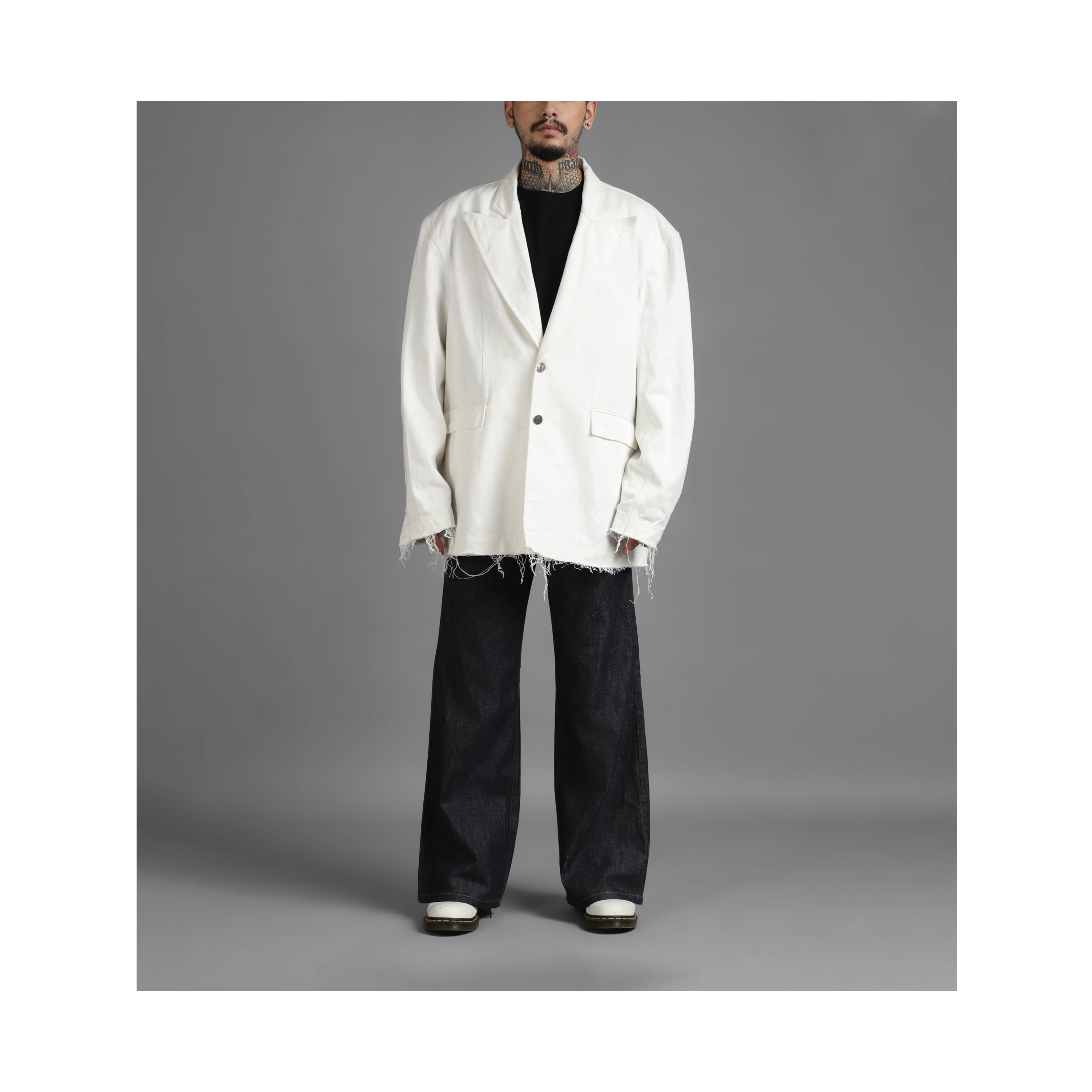 WHITE* SuperHUEMN Denim Blazer (White)