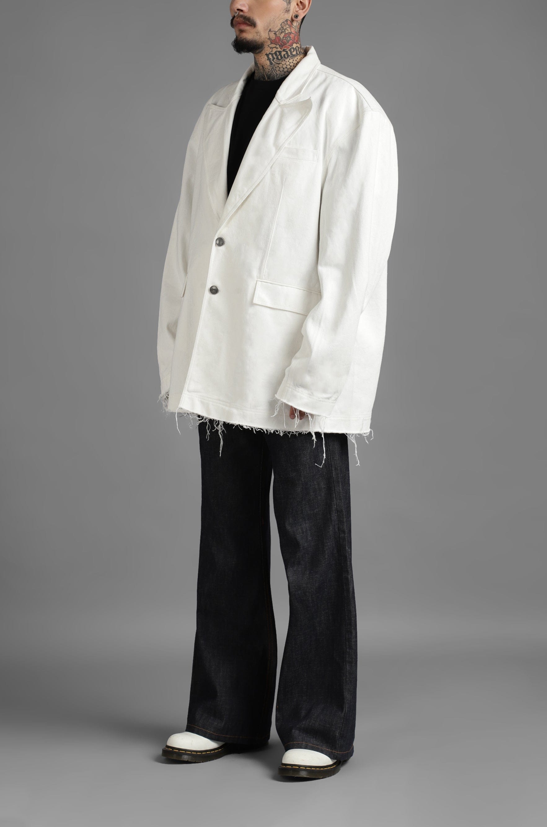 WHITE* SuperHUEMN Denim Blazer (White)