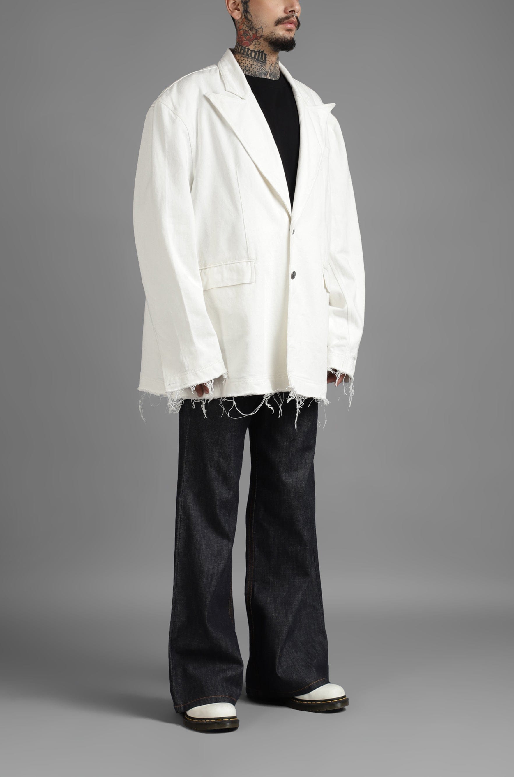 WHITE* SuperHUEMN Denim Blazer (White)