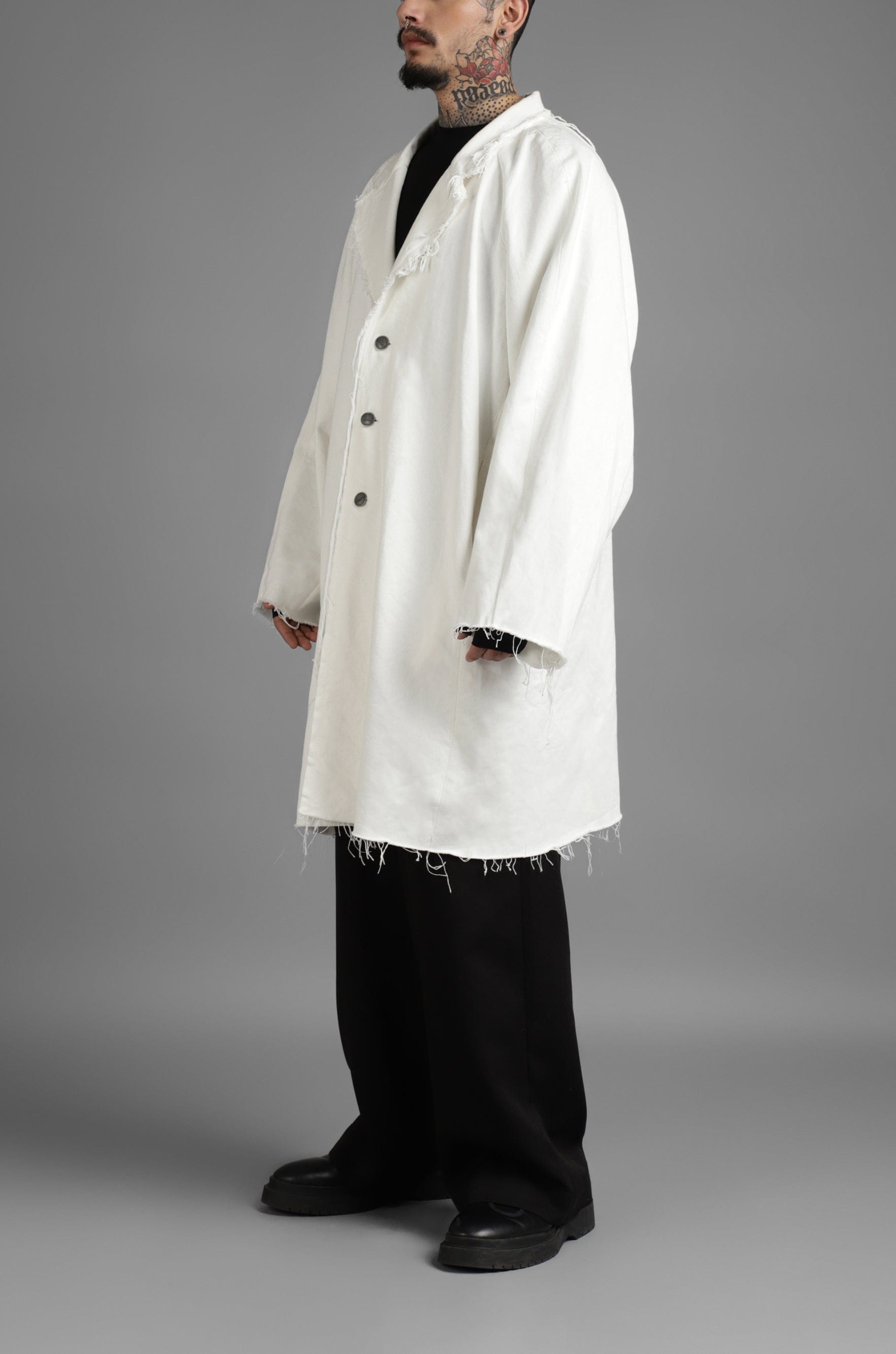WHITE* SuperHUEMN Denim Overcoat (White)