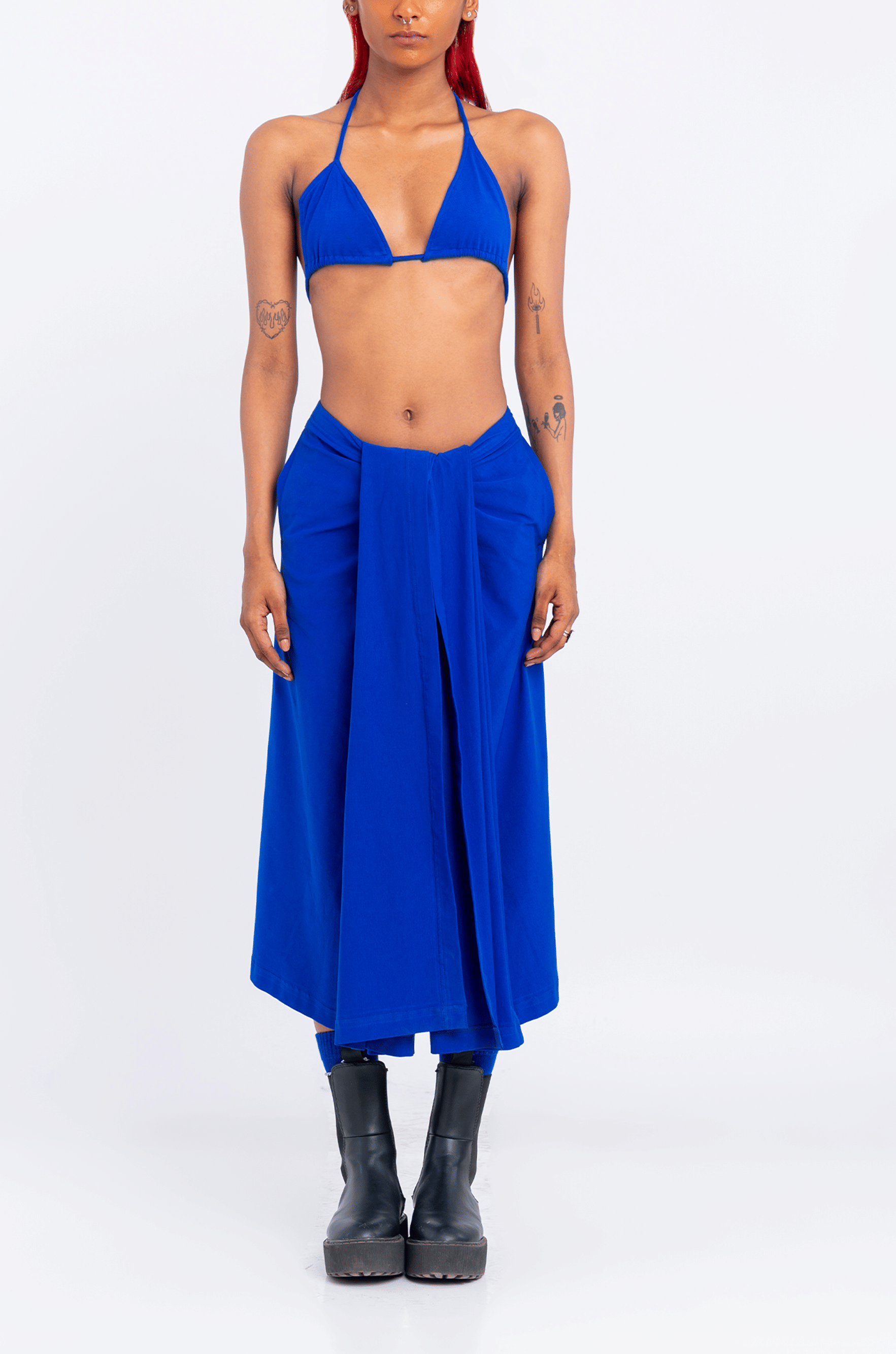 Blue The Hybrid Lungi Skirt (Blue)