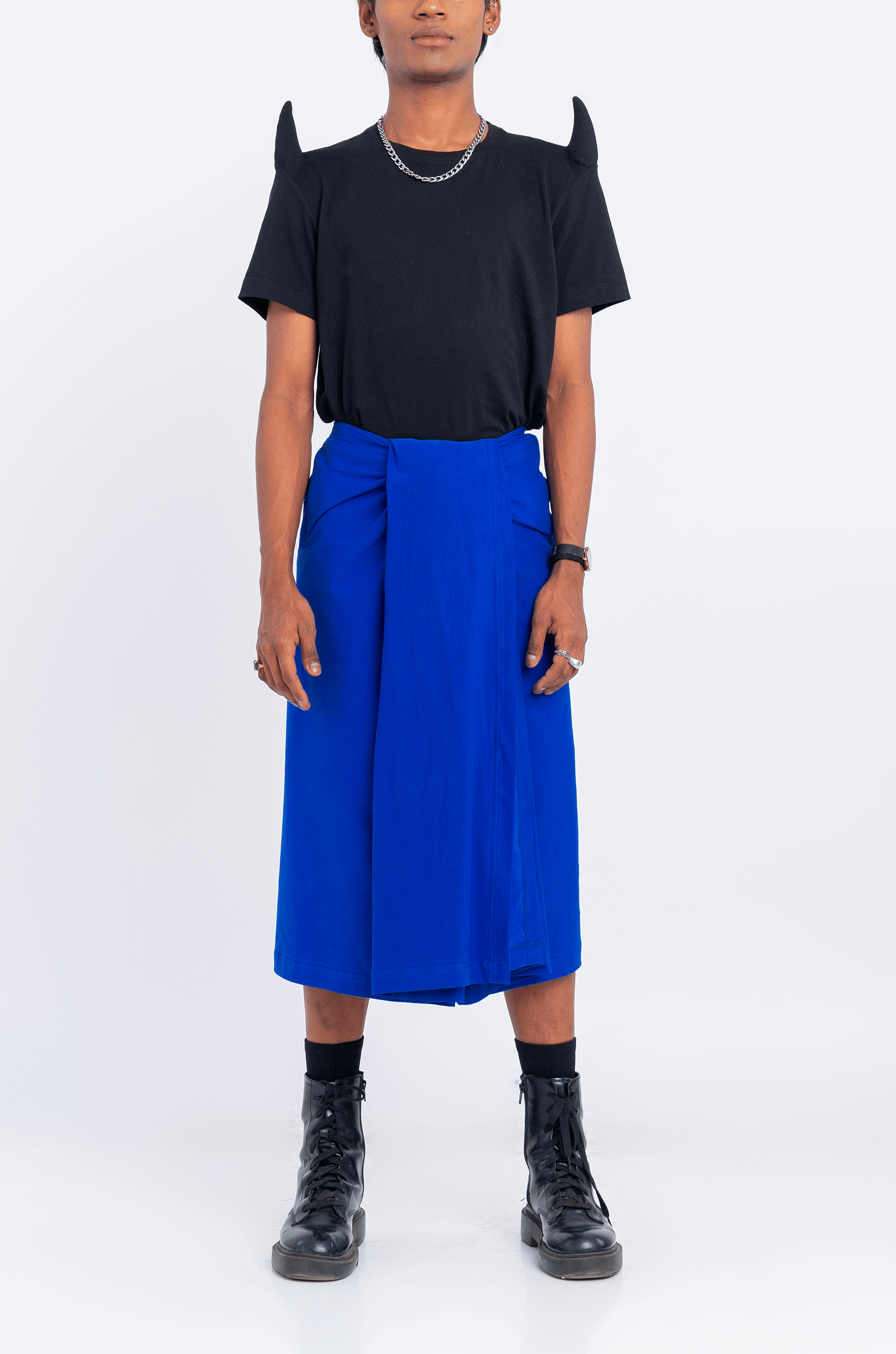 Blue The Hybrid Lungi Skirt (Blue)