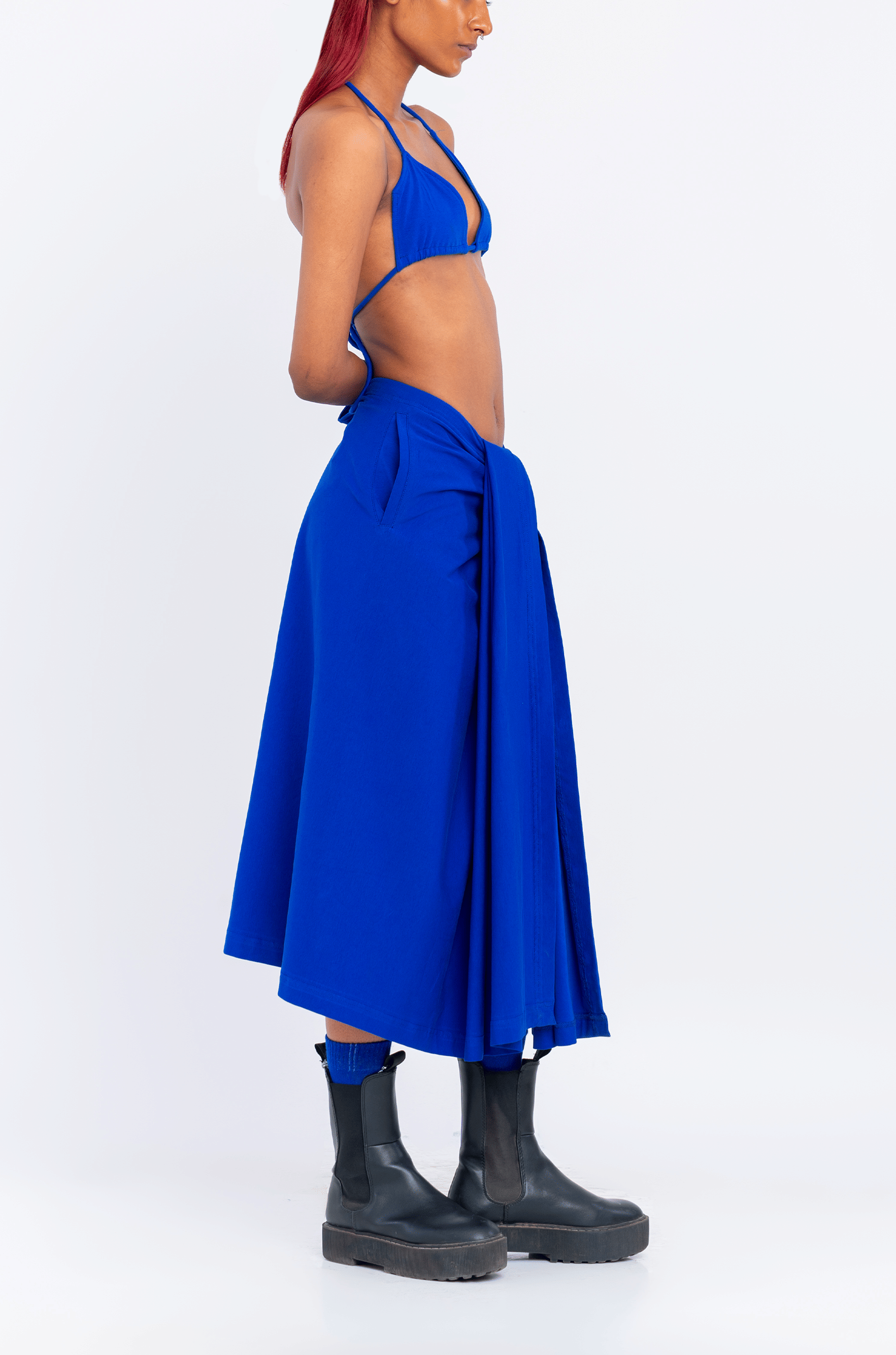 Blue The Hybrid Lungi Skirt (Blue)