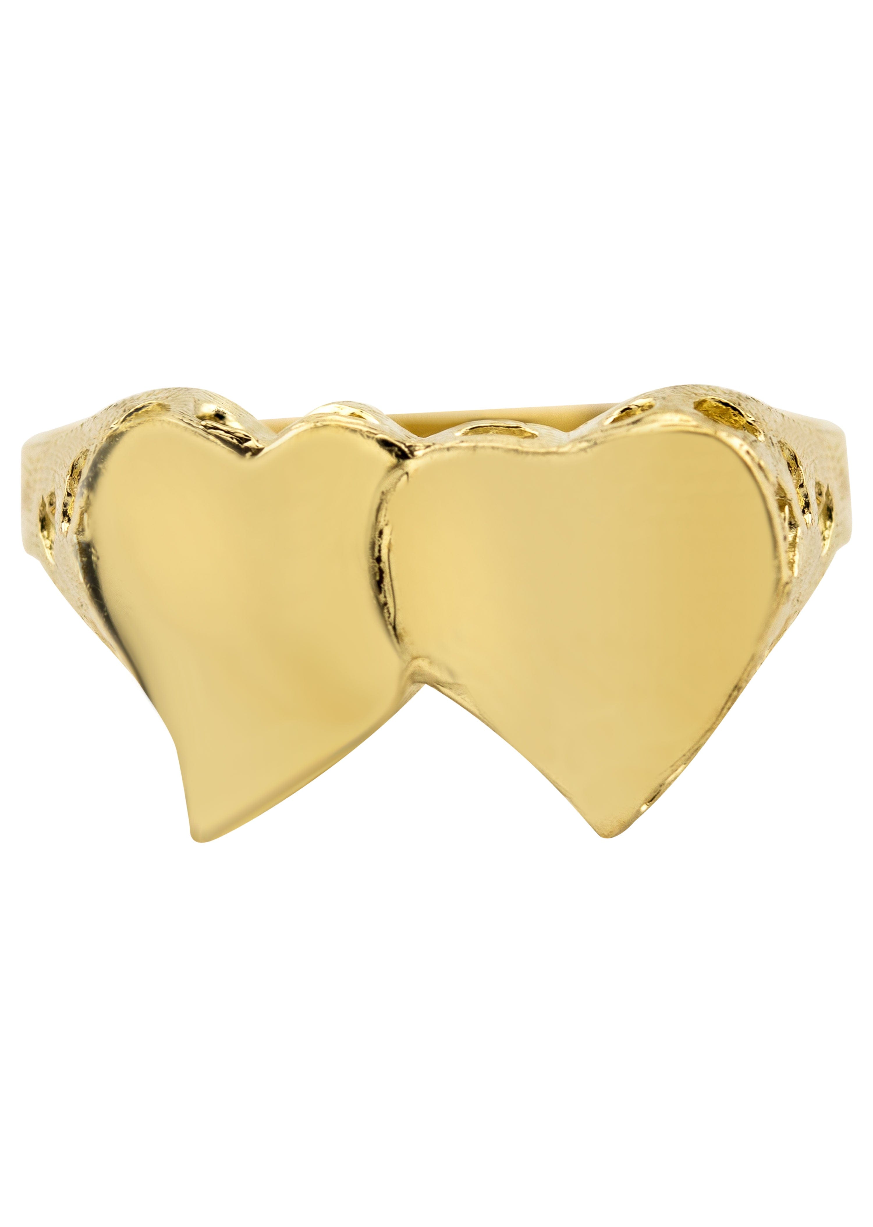 Manufacturer 1 Mens Hearts Signet Ring - 10K Gold | 3.3 Grams