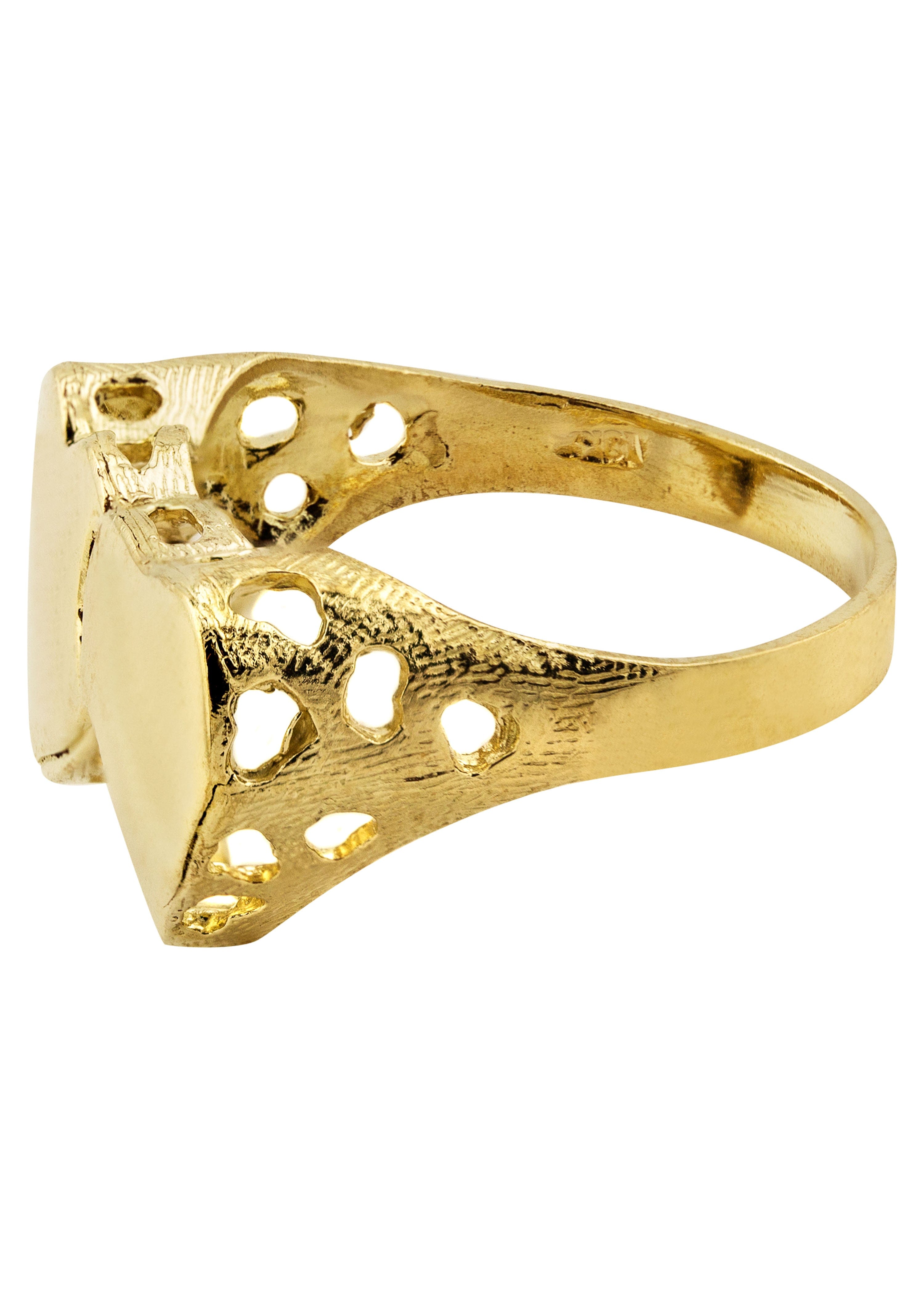 Manufacturer 1 Mens Hearts Signet Ring - 10K Gold | 3.3 Grams