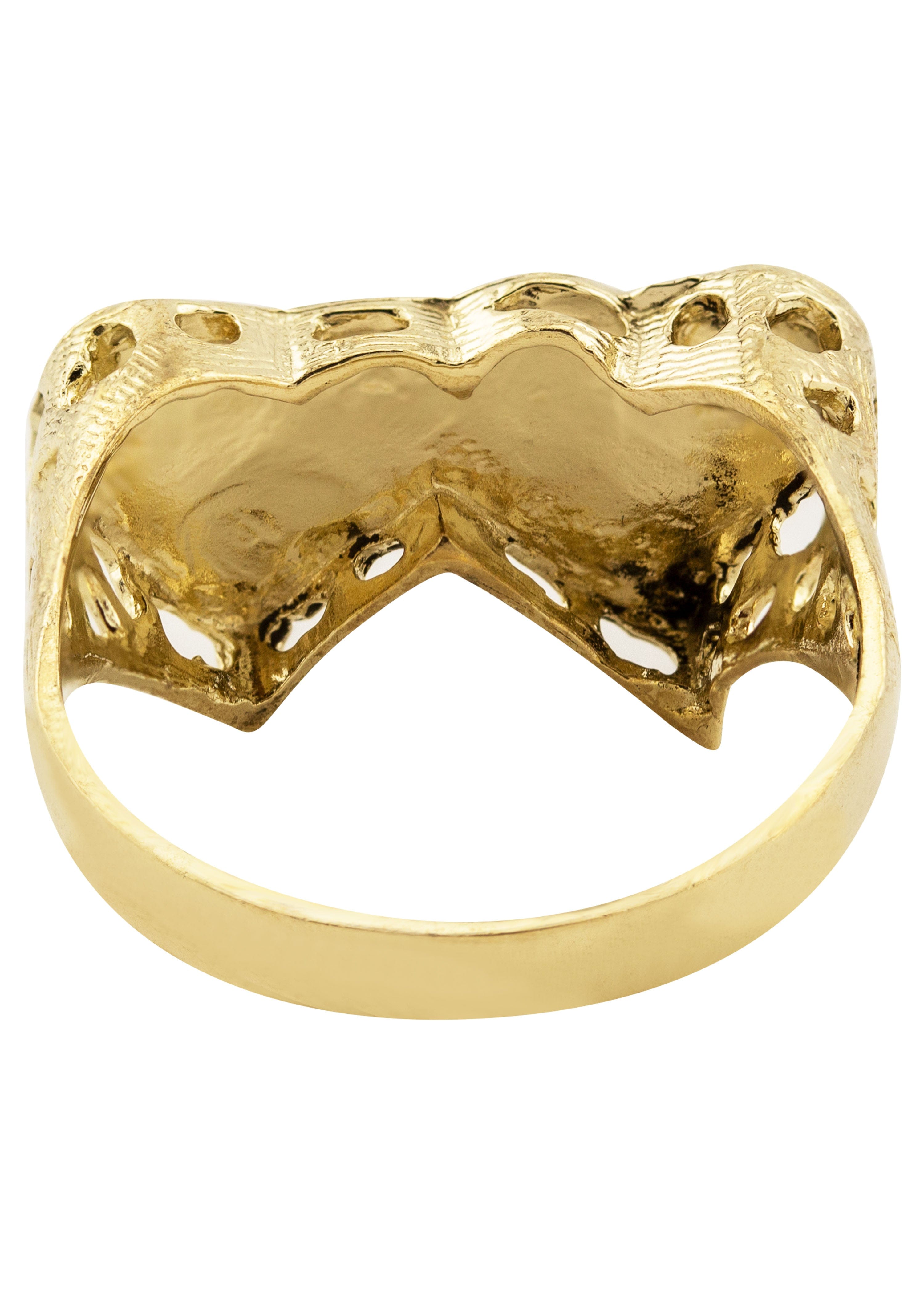Manufacturer 1 Mens Hearts Signet Ring - 10K Gold | 3.3 Grams
