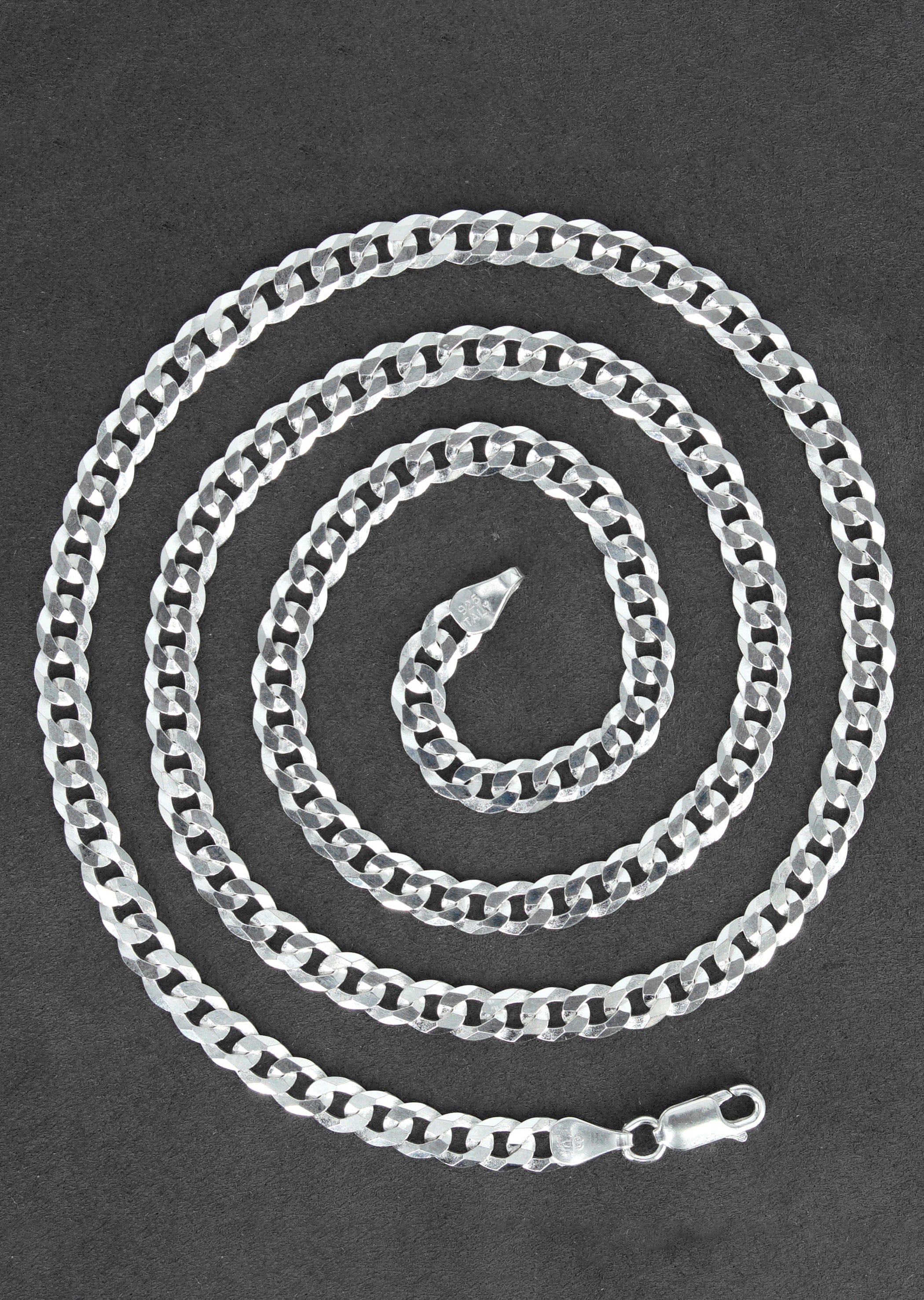 Manufacturer 43 Silver Chain - Mens White Chain / Curb Chain / 5 mm