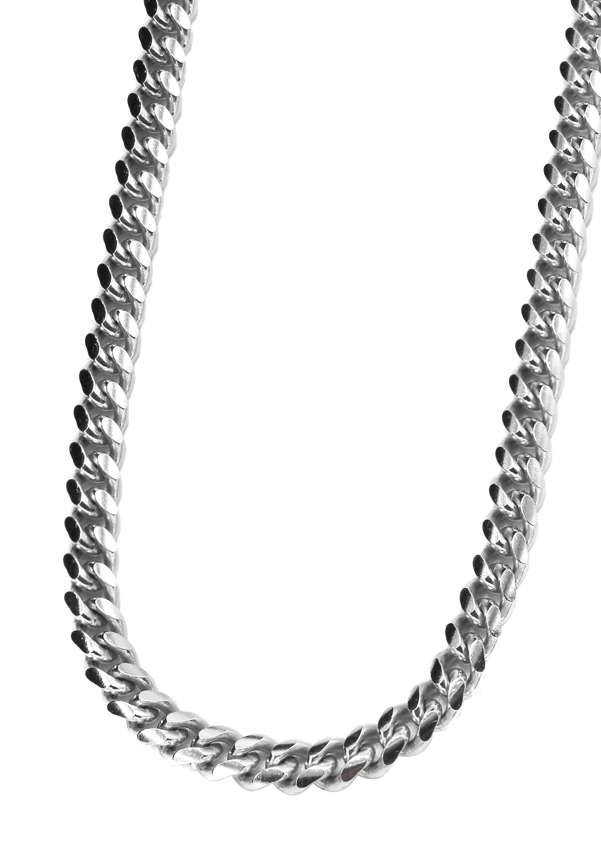 Manufacturer 43 Silver Chain - Mens White Chain / Miami Cuban Link / 5 mm